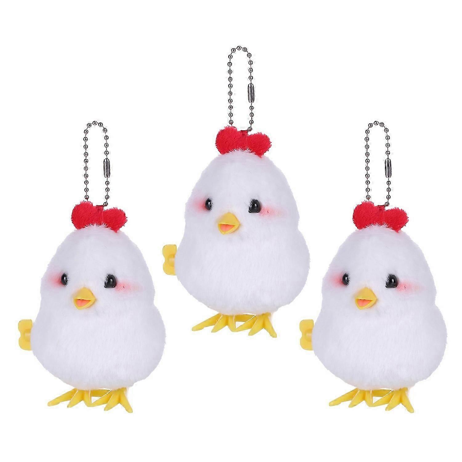 1/3Pcs Wind-up Plush Chick Frog Toy No Battery Required Clockwork Spring Jumping Chicken Doll Toy