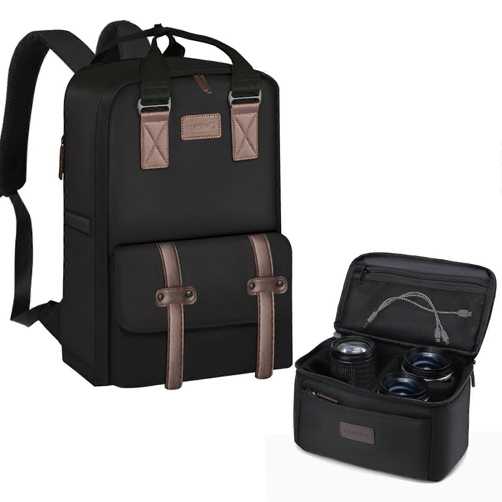 Cwatcun D78 Camera Laptop Backpack Bag With Detachable Insert Camera Case