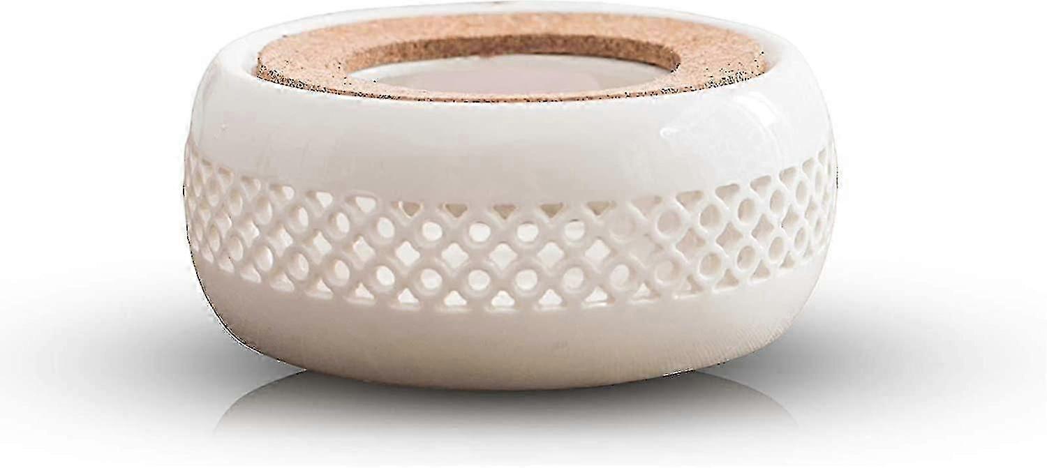 Chauffe-théière en céramique, Tea Light Warmer White, Conception de théière en verre, Base de chauffe-théière