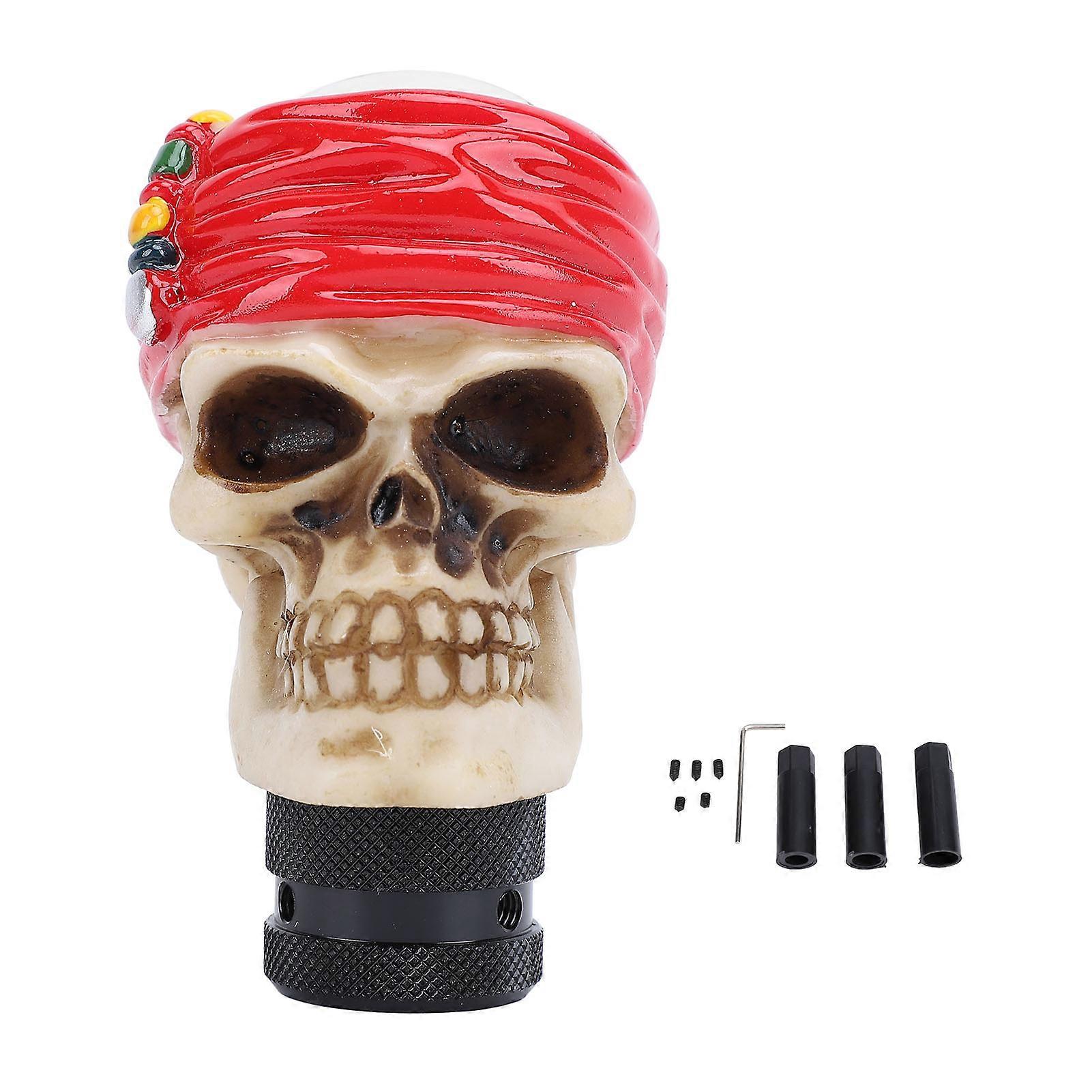 Skull Head Gear Shift Knob with 3 Adapters Resin Cool Looking Shifter Knob for Speeds 4 6 MT AT