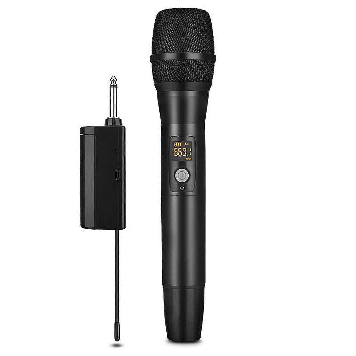 Wiederaufladbares UHF-Handmikrofon mit Mini-Bluetooth-Empfänger, unterstützende Batterie