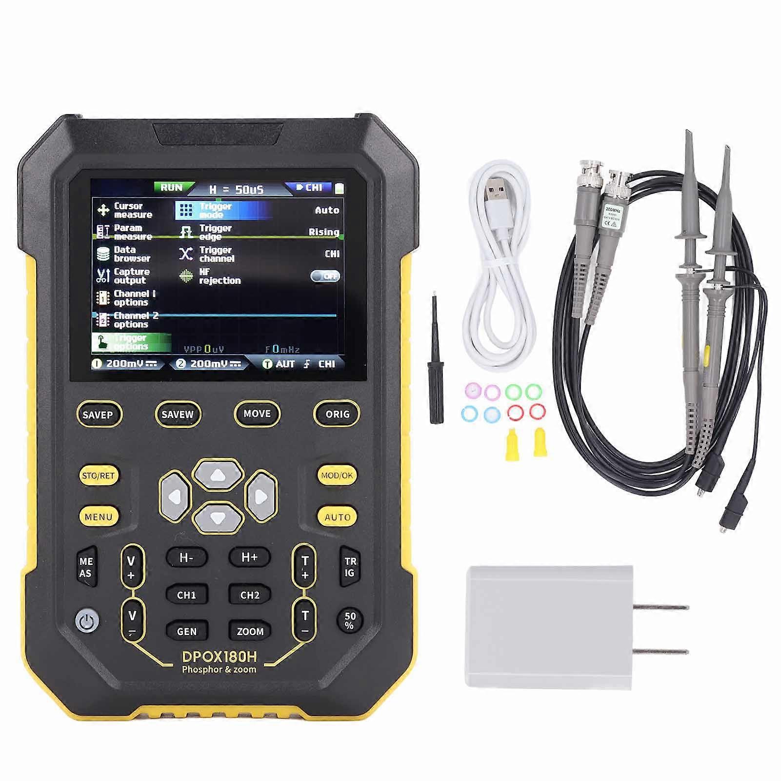 Digital Phospher 2 Channels 180MHz Bandwidth Handheld Oscilloscope with Signal Generator