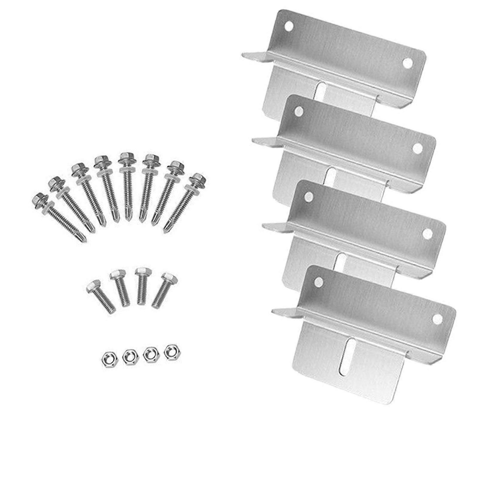 4x Solar Panel Z Bracket Mount with Screws Holder for Boats Motorhome