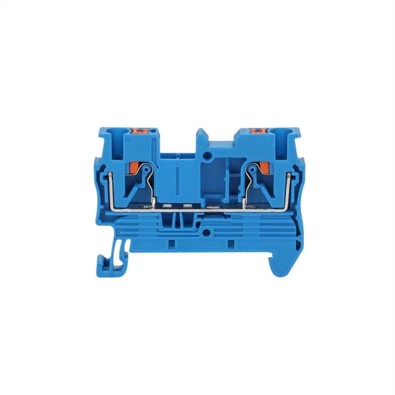 10PCS Wire Connector PT2.5 Pushin Termin 2.5mm Cable Screwless Spring Electrical NS35 DIN Rail Terminal Block 10Pcs PT 2.5(Blue)