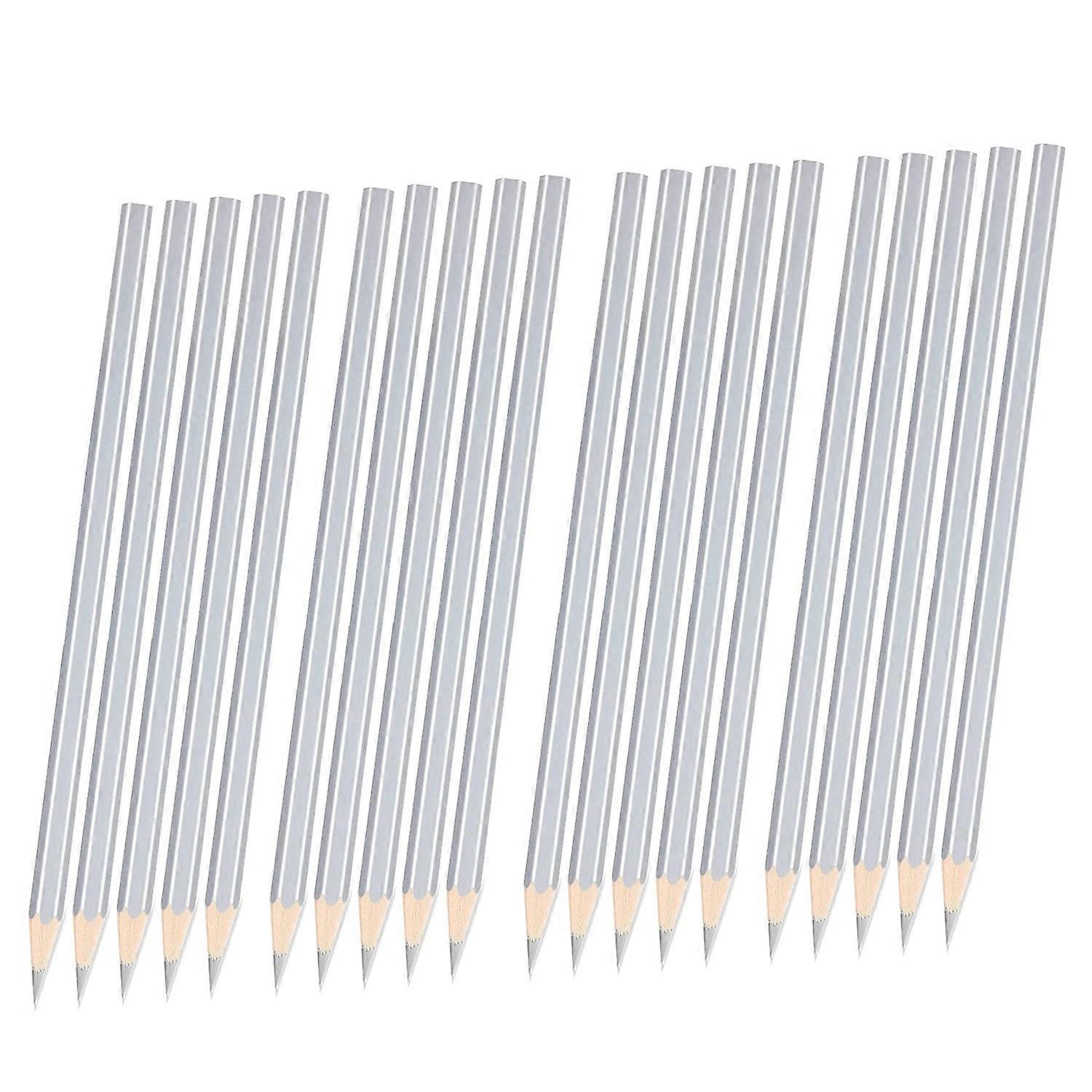 20 Pack Welders Pencil Metallic Silver Marking Pencil for Workers