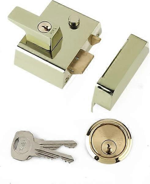 Yale Double Locking Nightlatch 40mm Brass Finish High Security P-2-BLX-PB-40