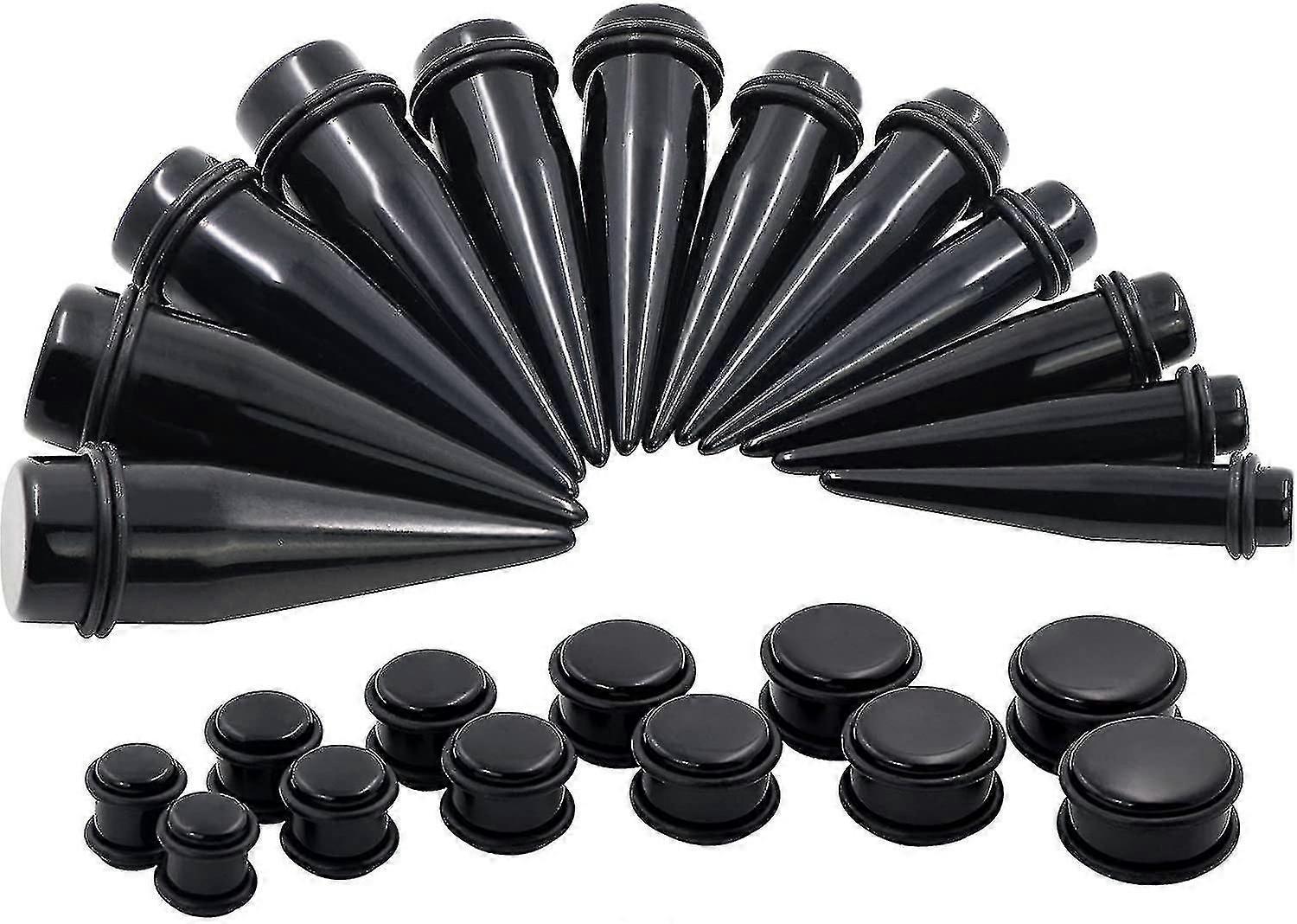24pc مقاييس كبيرة كيت الأذن تمتد 00g-20mm الاكريليك تابر سد الأنفاق ثقب مجموعات