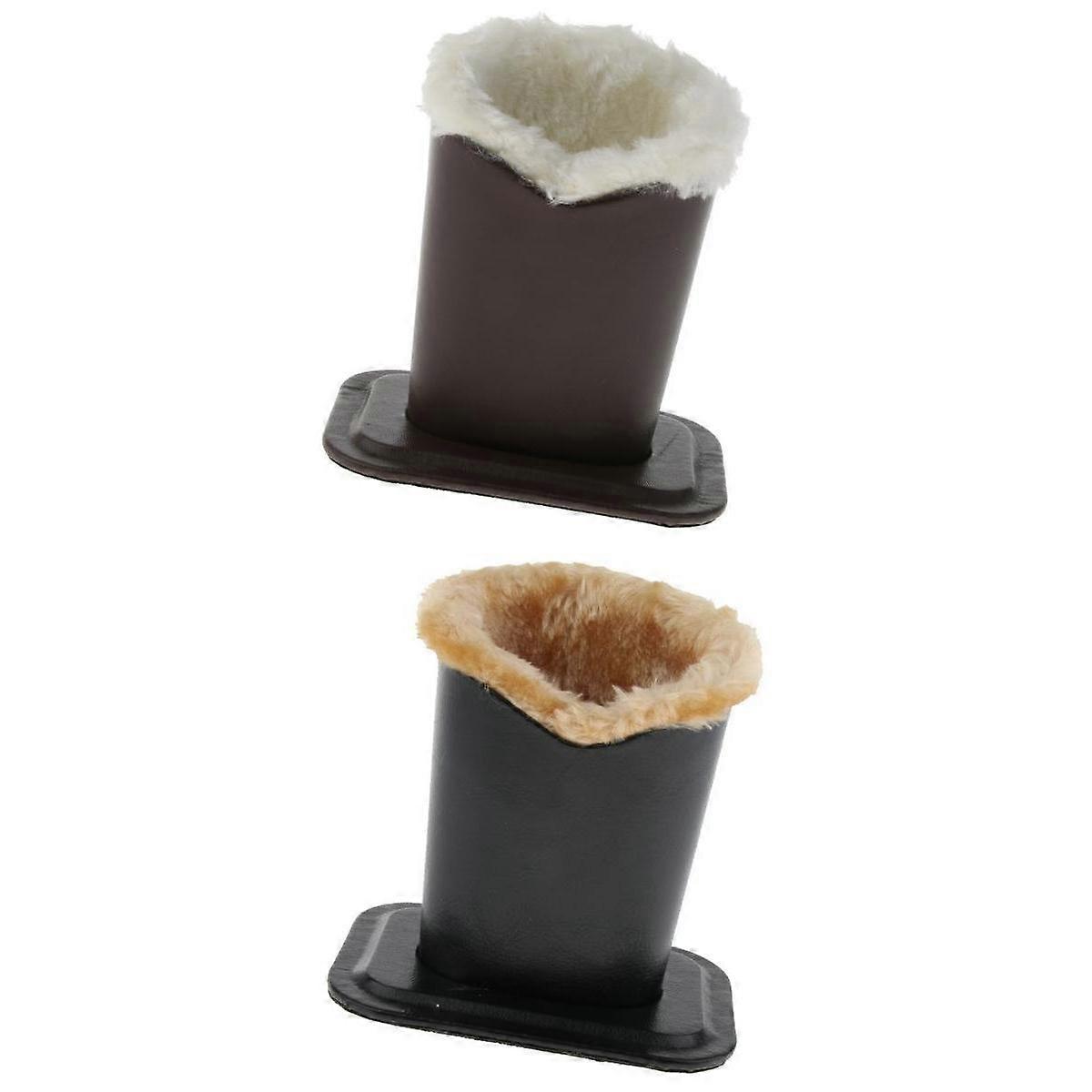 2 Pieces Anti-Scratch PU Upright Desktop Storage Case Plush Lining Eyeglass