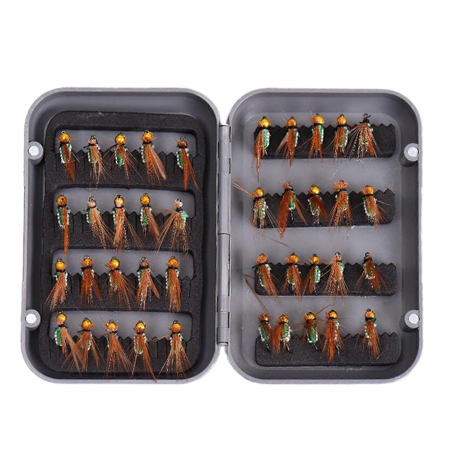 40x Fliegenfischen Fliege mit Haken Angelköder, Fliegenfischerköder, Kunstköder