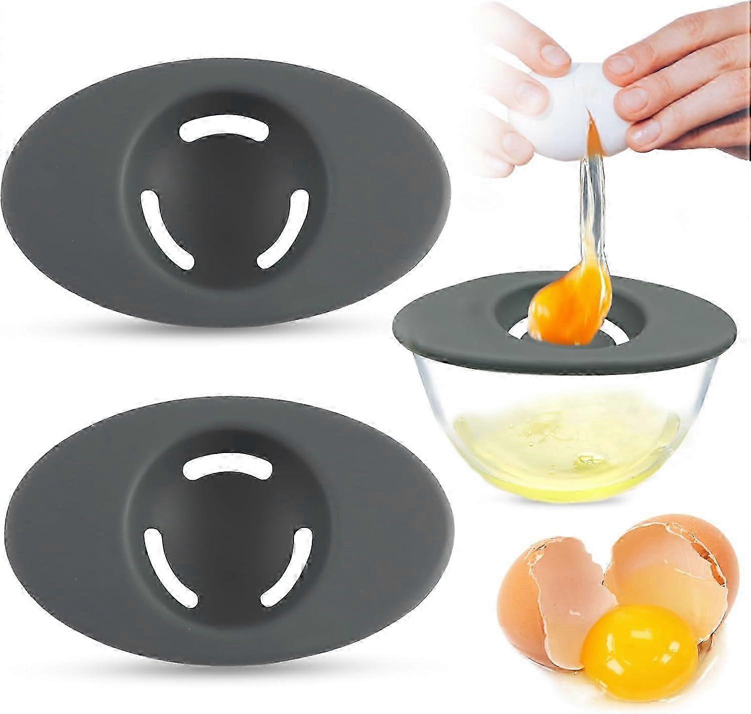 4PCS Silicone Egg Separators, 3-Slit Egg White Separator for Baking, Must-Have Tool