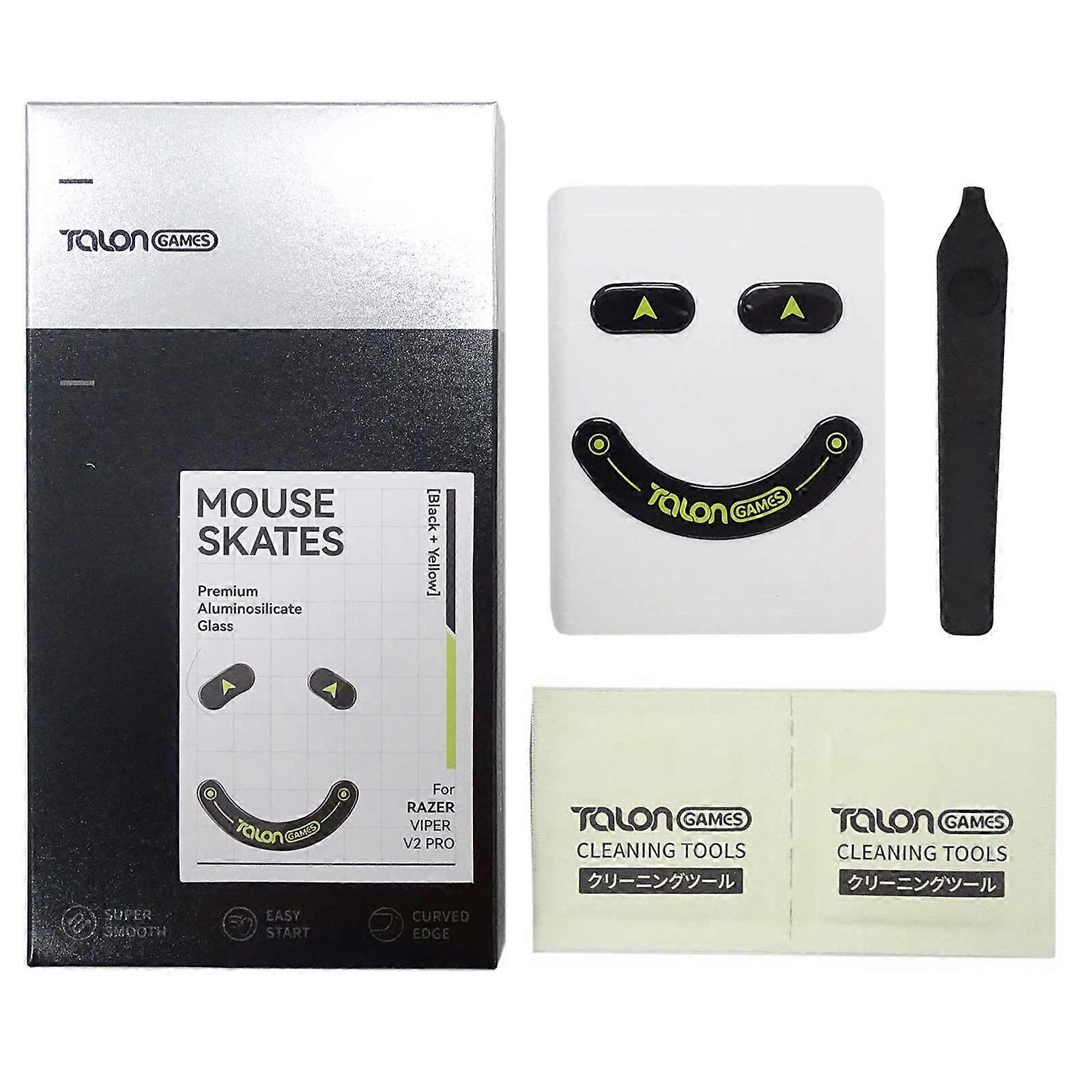 Glass Mouse Skates Pad 1Set Rounded Curved Edges Mouse Feet Stickers for Viper V2 Pro Mouse Multicolor