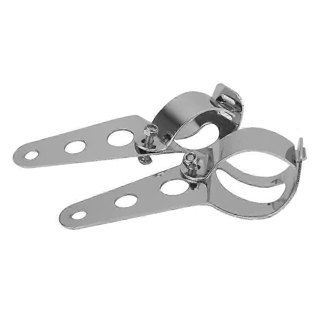 Chrome Custom Headlight Mounting Brackets Fork Ear Motorcycle 35 To 43mm