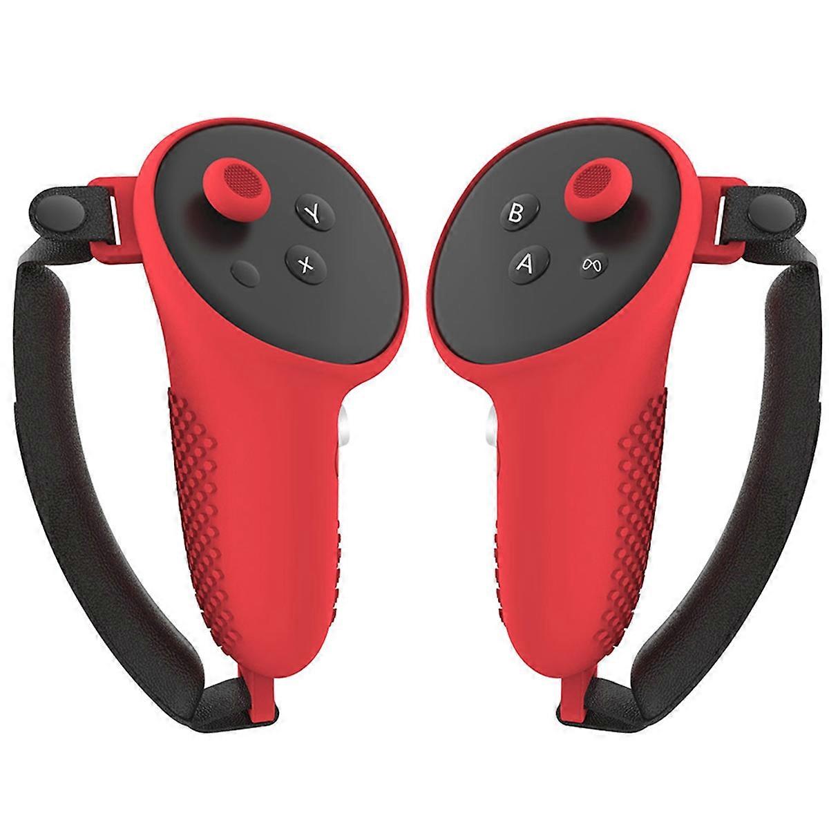 1 Pair Silicone Joystick Covers Non-Slip Controller Grips Cover with Adjustable Strap Anti-Fall for