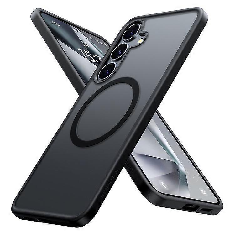 TORRAS Compatible For Samsung Galaxy S25 Case Compatible with MagSafe Skin-Touch Matte PC + TPU Phone Cover