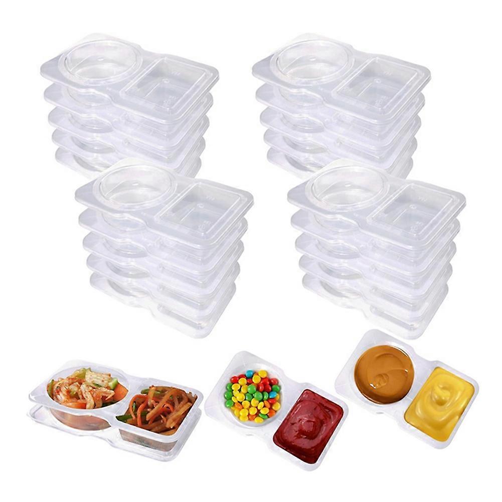 20PCS One-piece sauce box small condiment cup with lid soup bowl chili oil dipping portable
