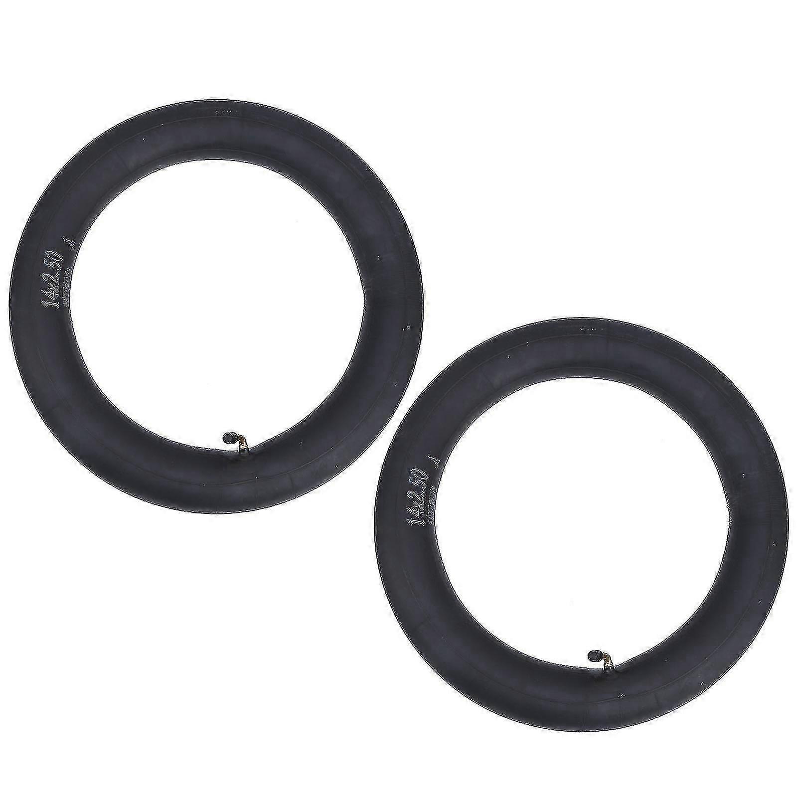2er-Pack 14x2,5 Zoll Faltschläuche für Fahrräder mit gebogenem Ventil, Butylkautschuk-Reifenzubehör