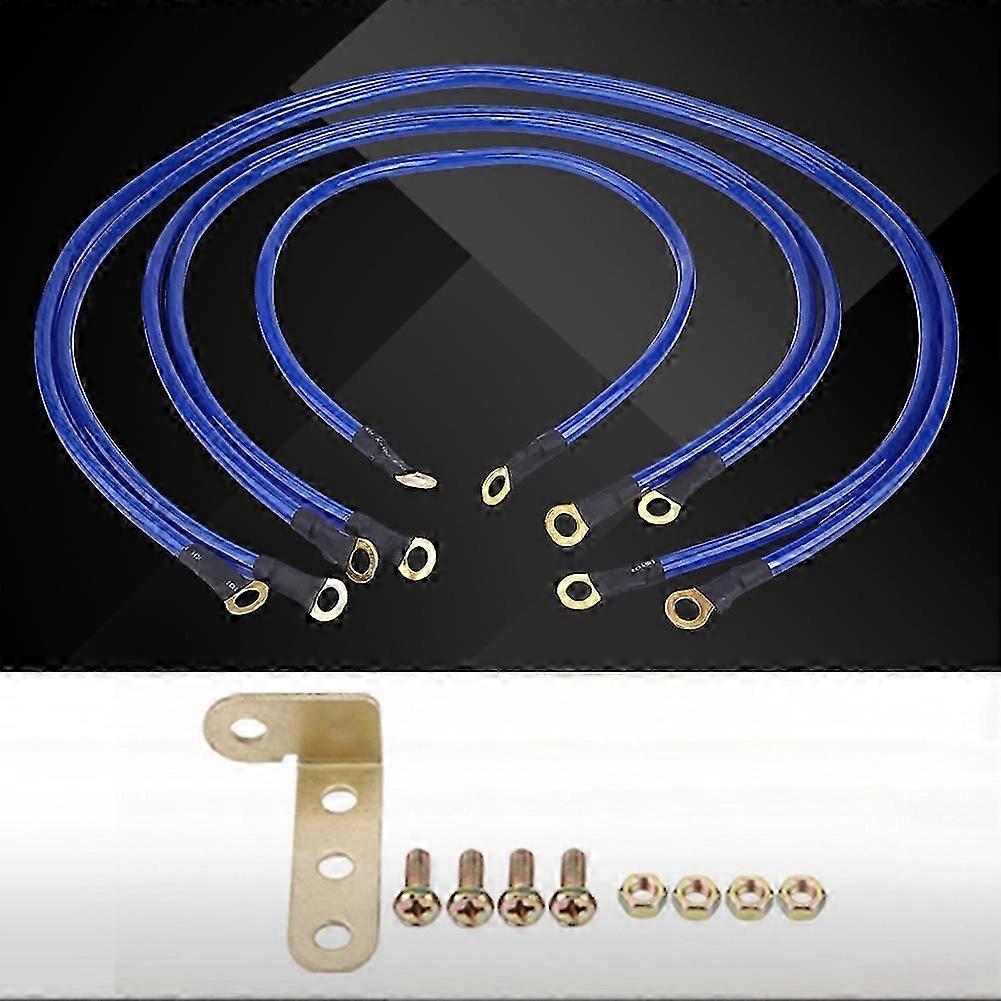 Auto Car Universal 5-Point Ground Grounding Wire Kit Earth Cable System