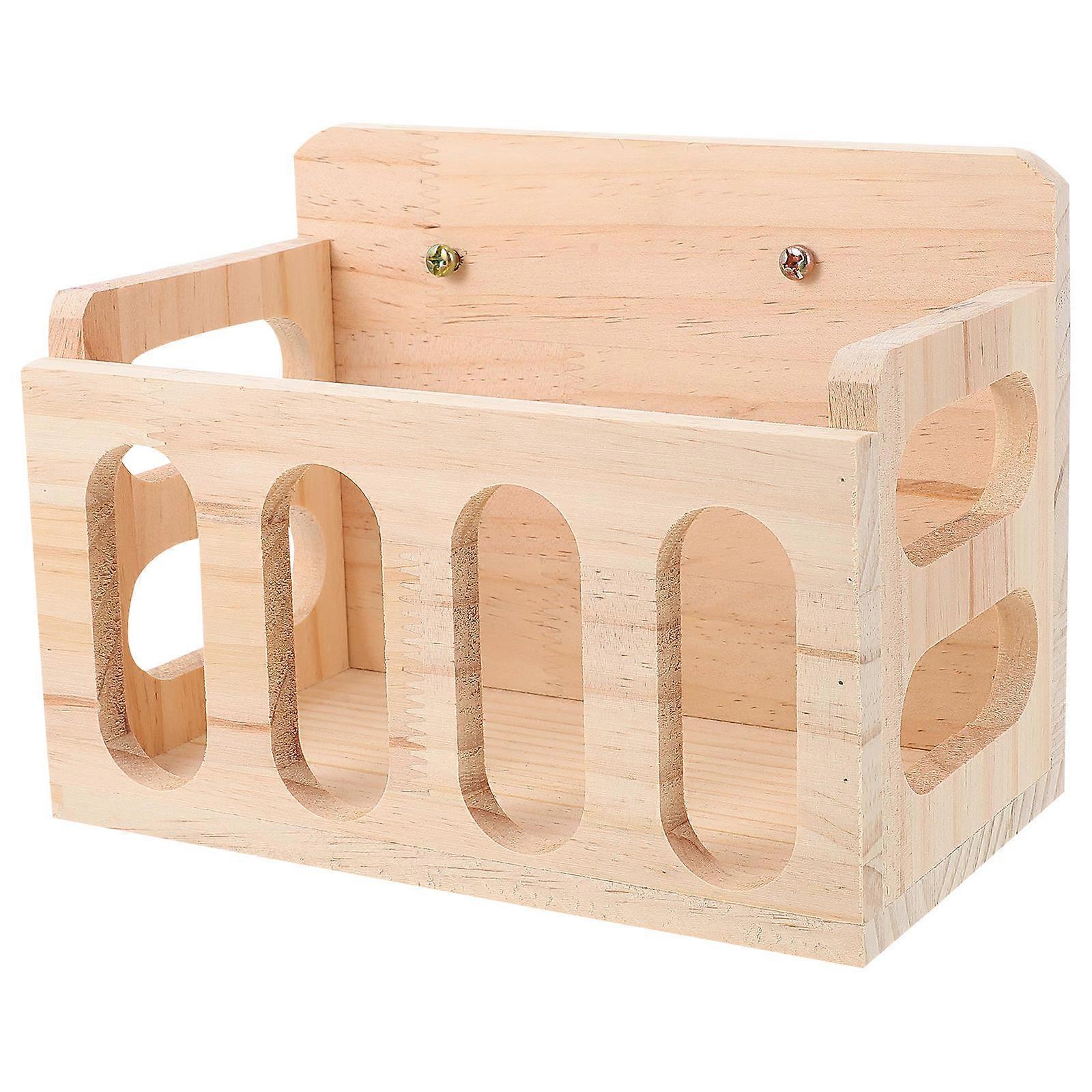 Durable Wooden Feeder for Rabbits, Efficient Hay Management System
