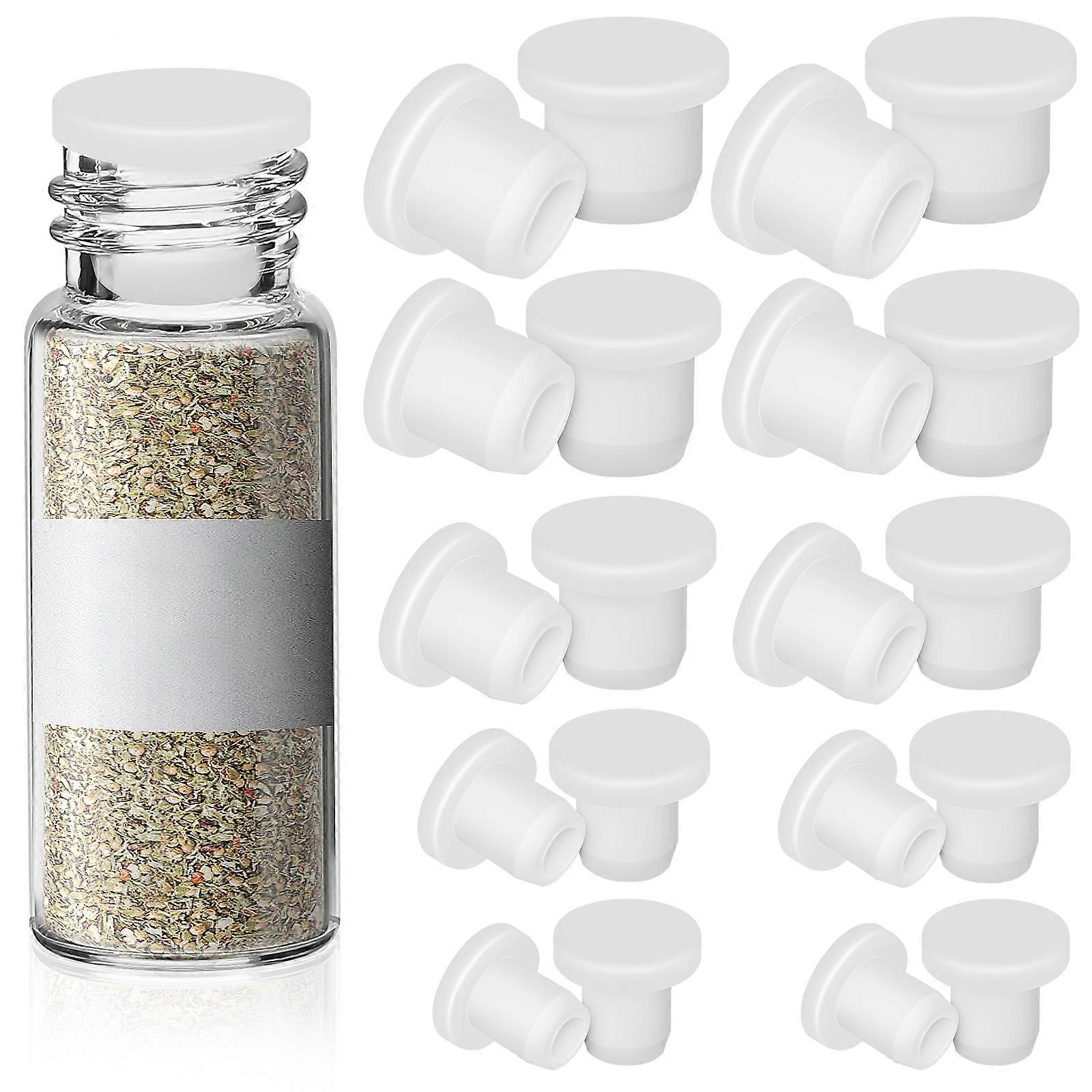 25pcs Silicone Stoppers for Salt & Pepper, Reusable Round Caps for Seasoning Bottles, Tight Seal for Freshness, Fits Pots and Pipes