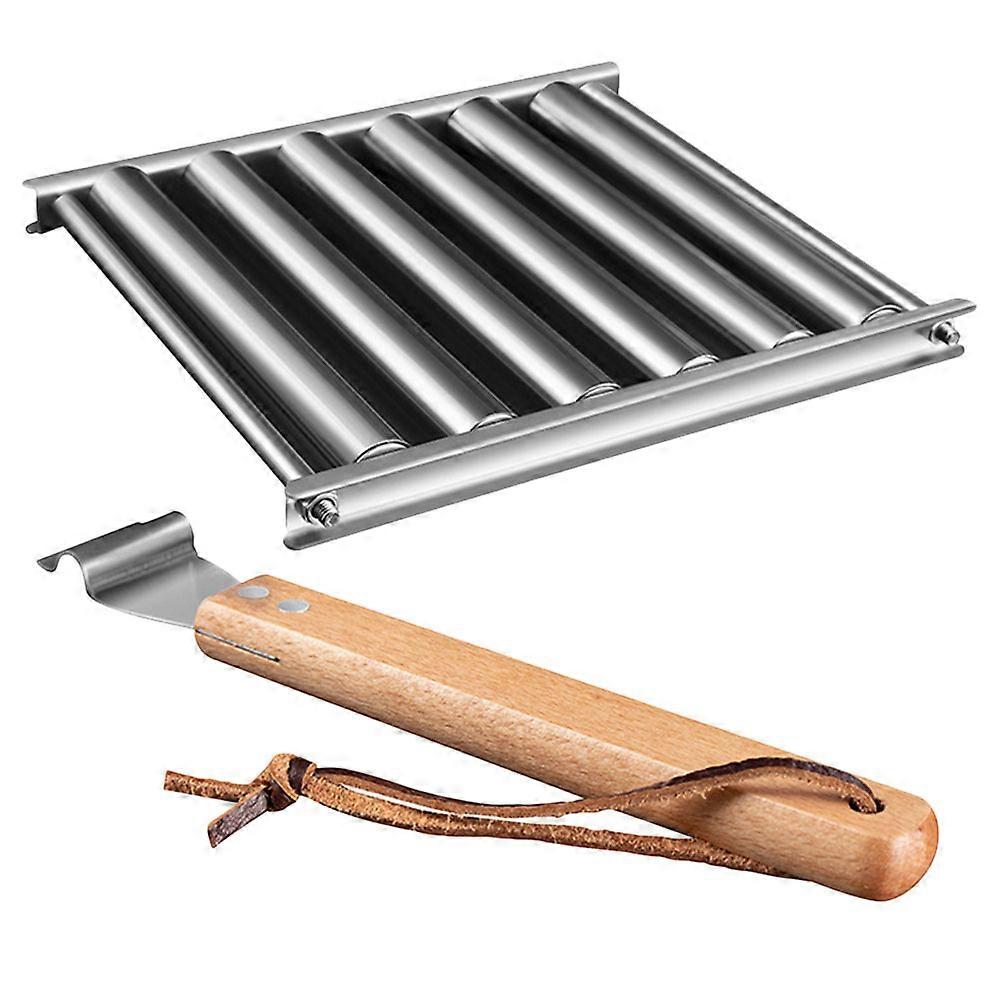 Sturdy Grilling Tools Set, Portable Camping Roller Tray for Barbecues