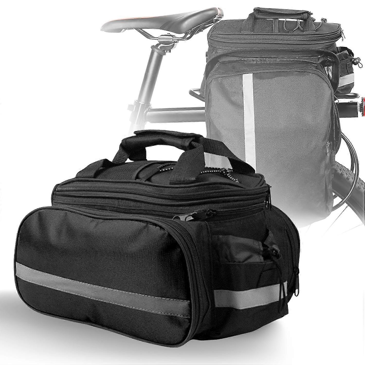 Bicycle Bag for Pannier Rack 8L, Expandable to 18L with Rain Cover