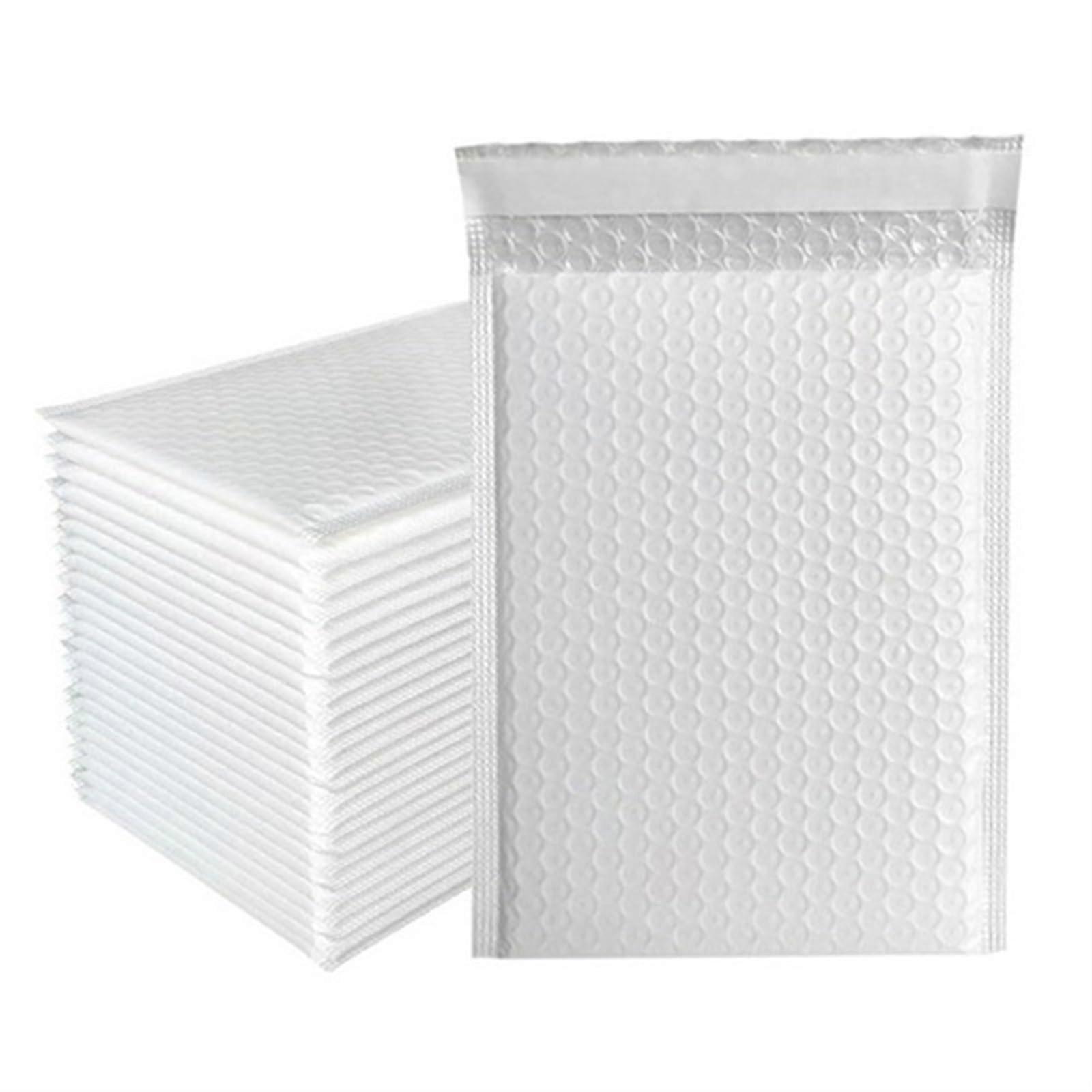 Luftpolstertaschen Bubble Mailers 50 Pack Self-Adhesive White 18x23 cm Poly Envelopes