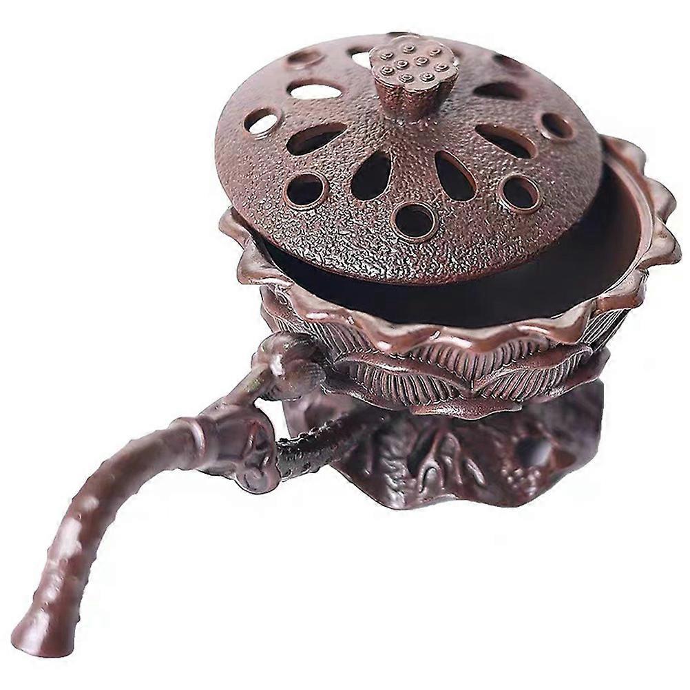 Fragrance Holder Zinc Alloy Aroma Diffuser Lotus Shape Elegant Style Decorative Censer Use 11.50X6.50X5.00CM 1Pcs