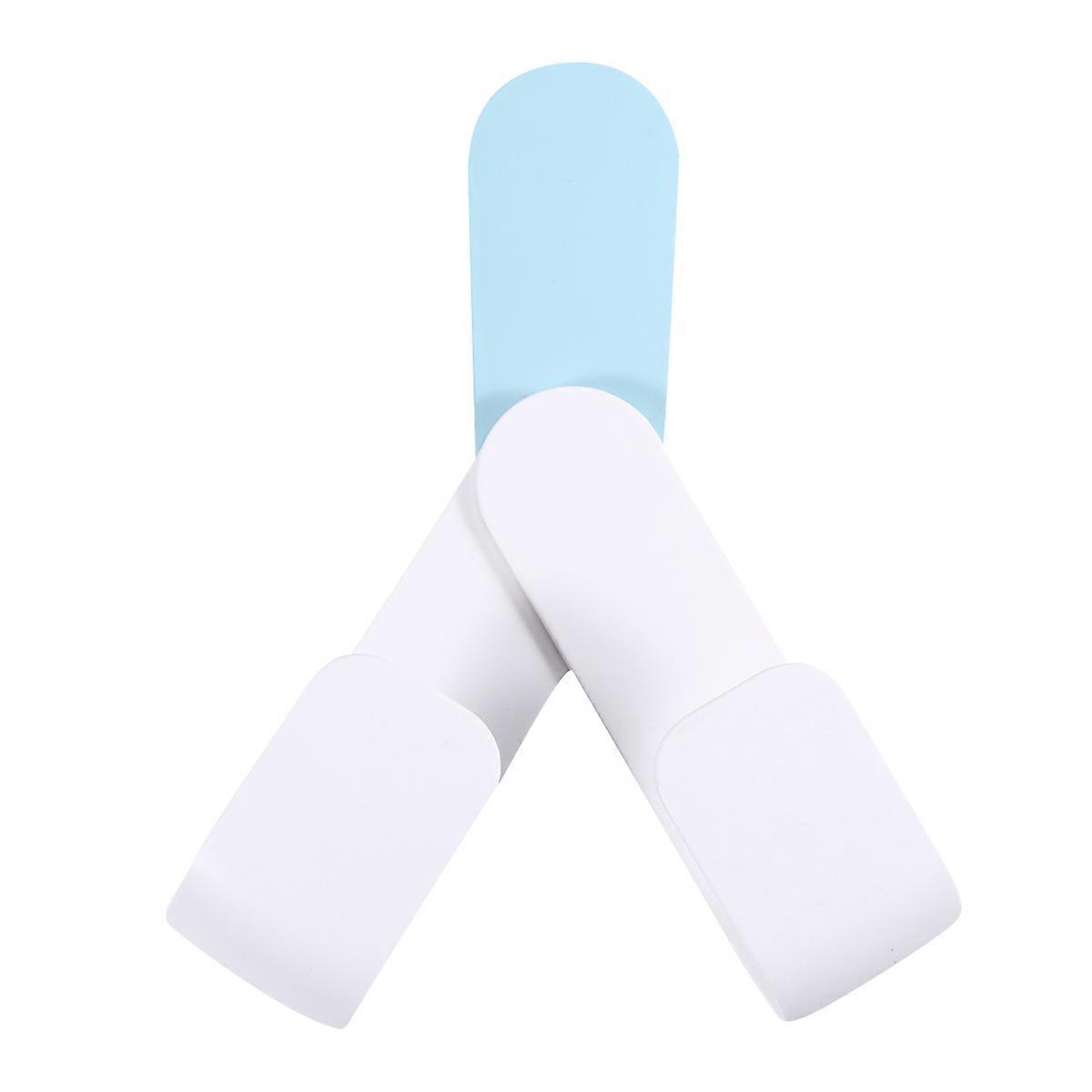 Practical Pot Lid Holder Wall-Mounted Storage Rack Wear Resistance Home Use Front White Back Blue 1Pcs