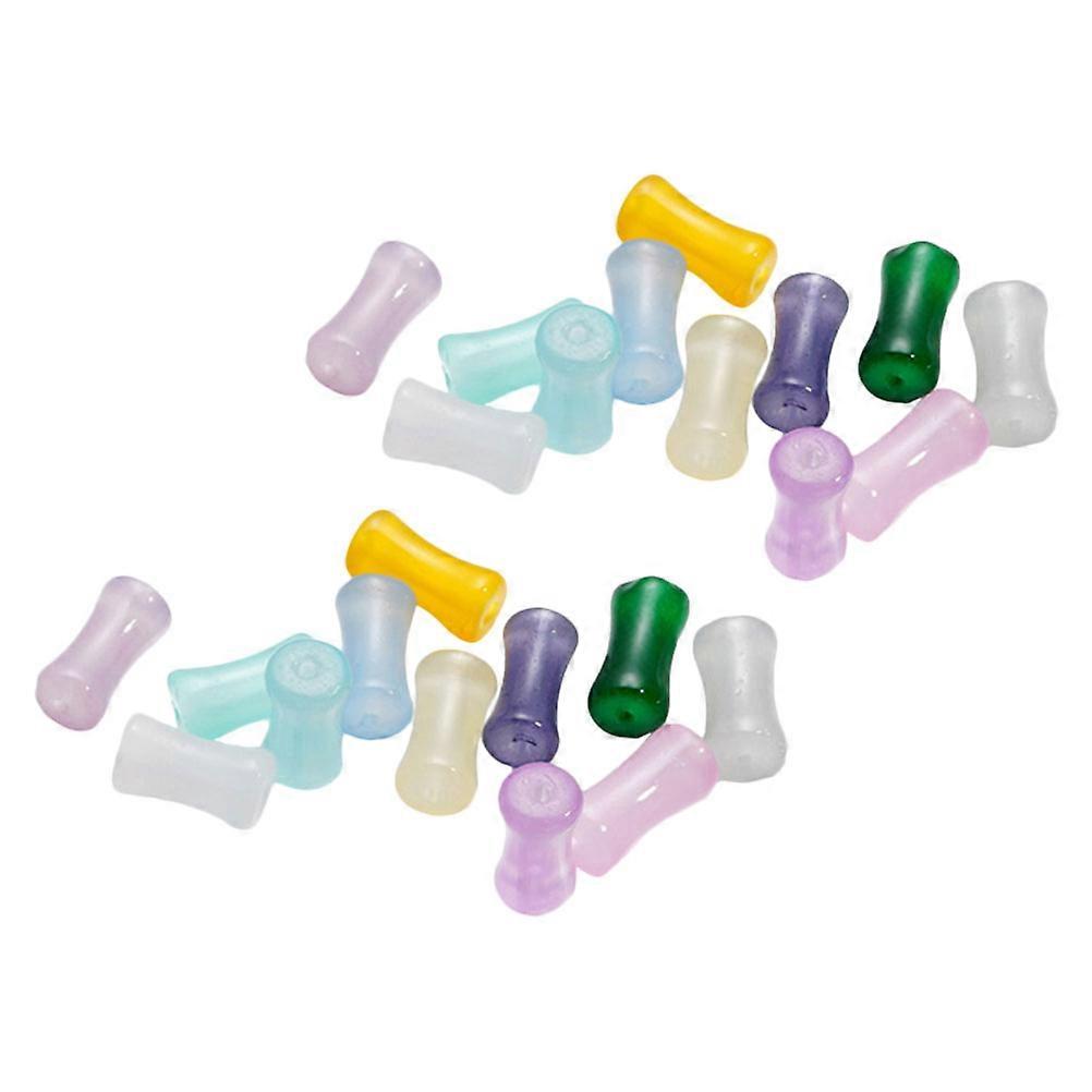 Glass Tube Beads 30pcs DIY Charm Beads for Jewelry Making, Bracelets, Hairpins, and Unique Crafting Projects