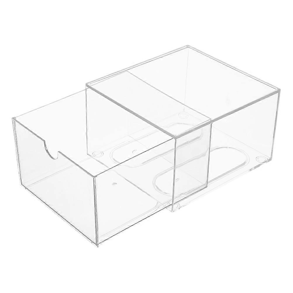 Stackable Transparent Acrylic Makeup Organizer Drawer – Clear Vanity Storage for Cosmetics, Lipstick & Brushes – Space Saving Design for Bathroom &