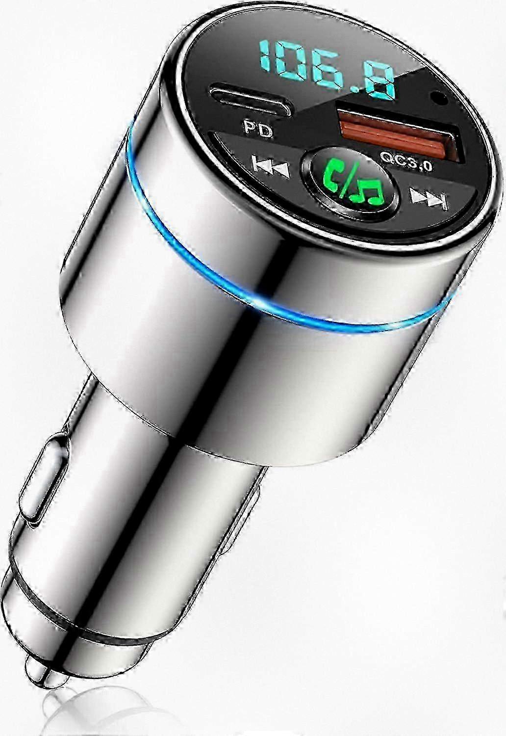 Mohard Wireless FM Transmitter Bluetooth 5.3 Car Adapter with PD 30W & QC3.0 18W Fast Charging, Noise Cancelling Hands-Free Calling for Cars