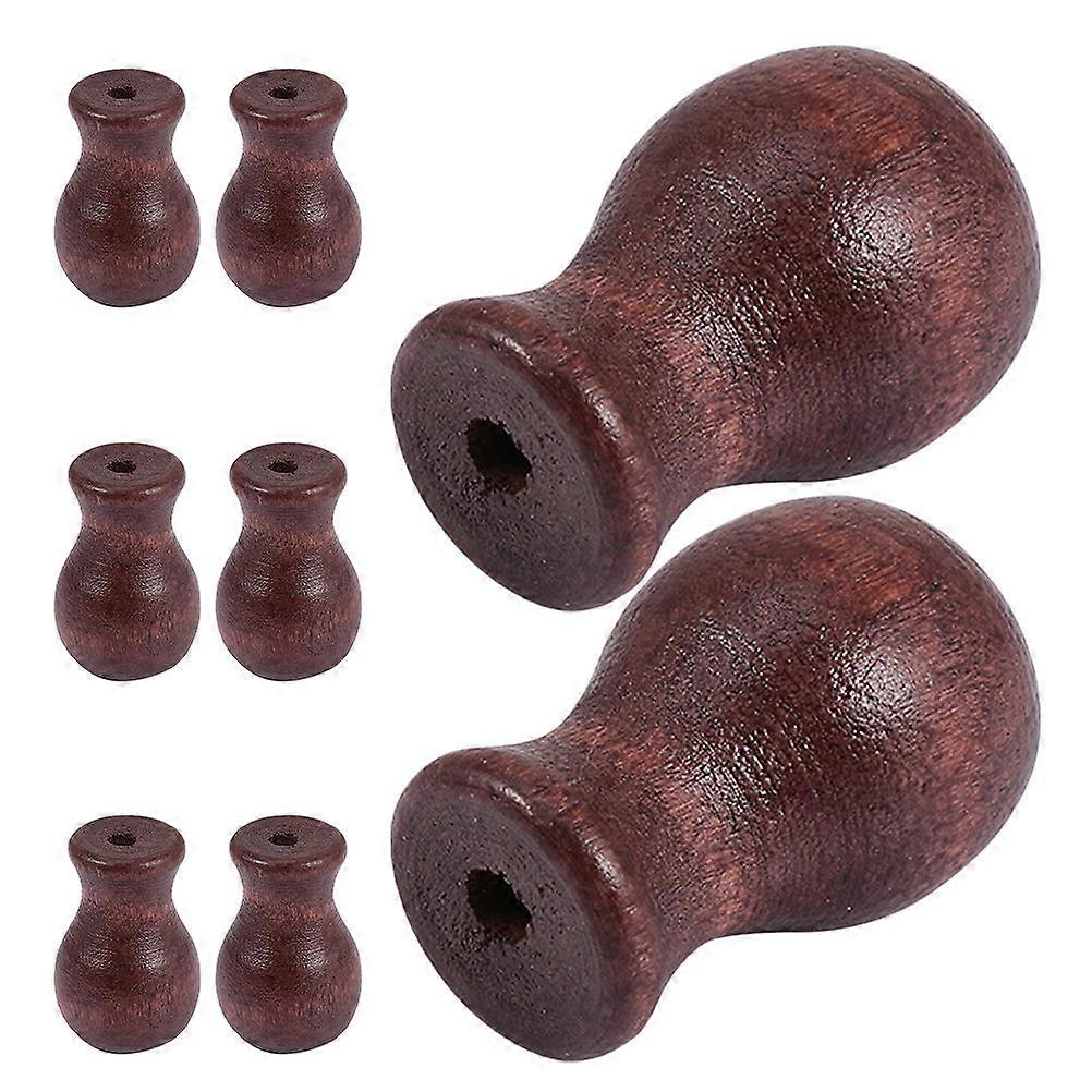 Wooden Curtain Accessories Natural Finish Blind Pulls Knobs for Interior Design 8Pcs