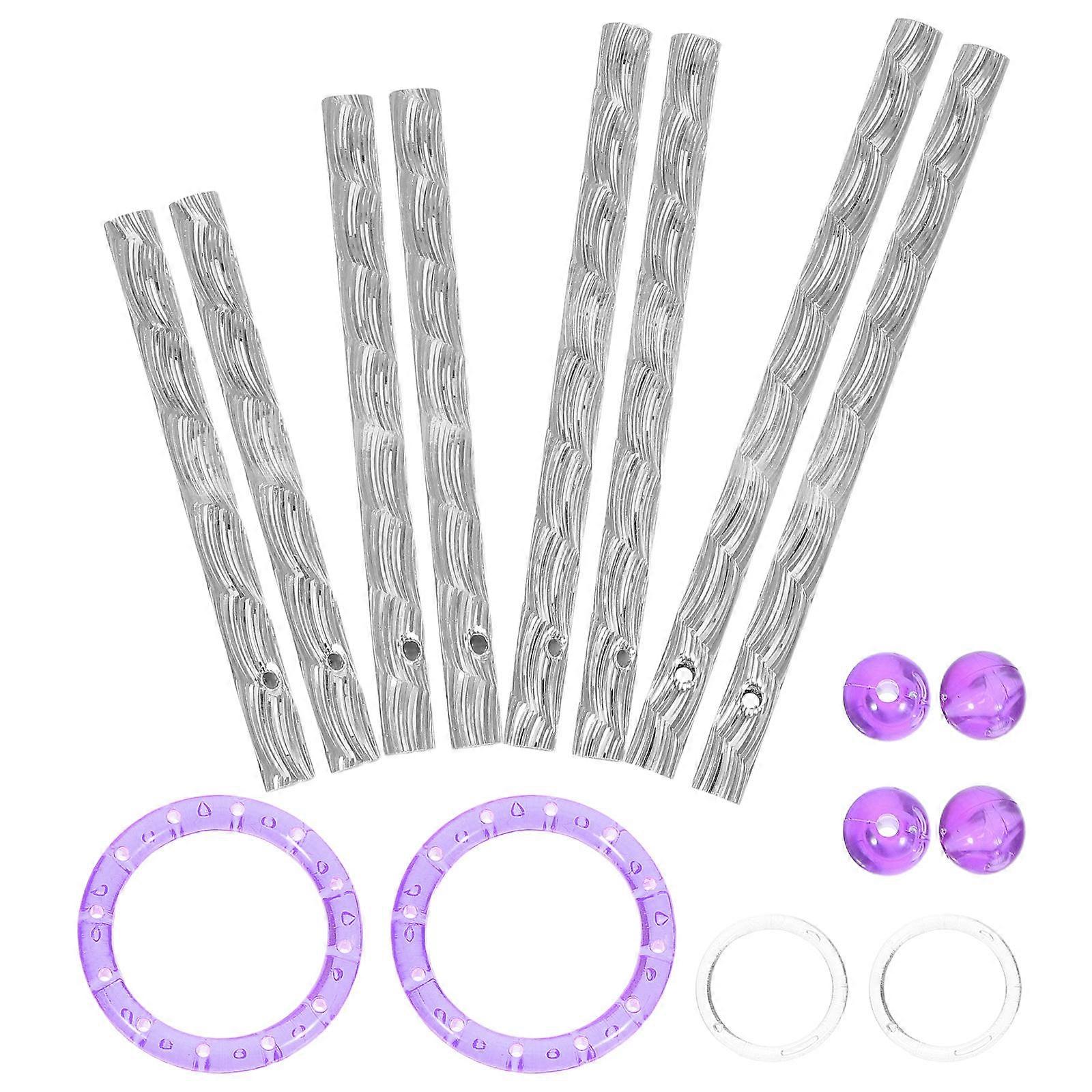 Diy Wind Chime Project Empty Tubes Beads Top Circles Purple Perfect For Home Wind Chimes Gardens Hanging Decorations 2 Sets