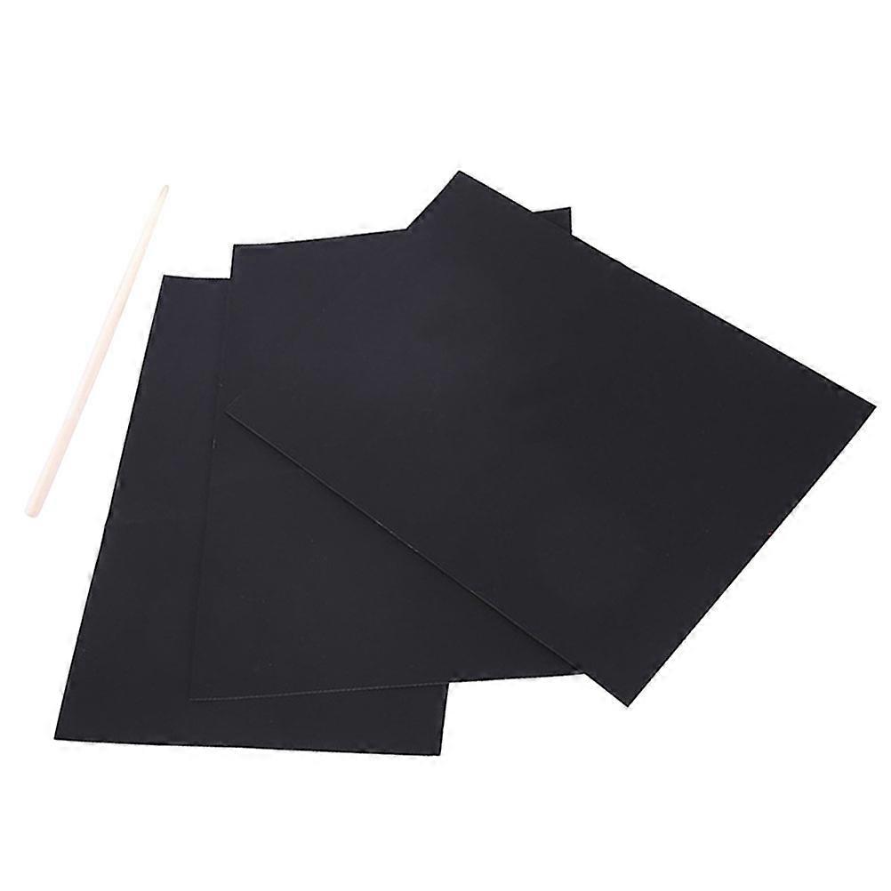 Drawing Paper For Kids 60PCS Fun Children Scratch Paper Set Black Small Style Rectangular 50 Sheets 5 Bamboo Pens Creative Art