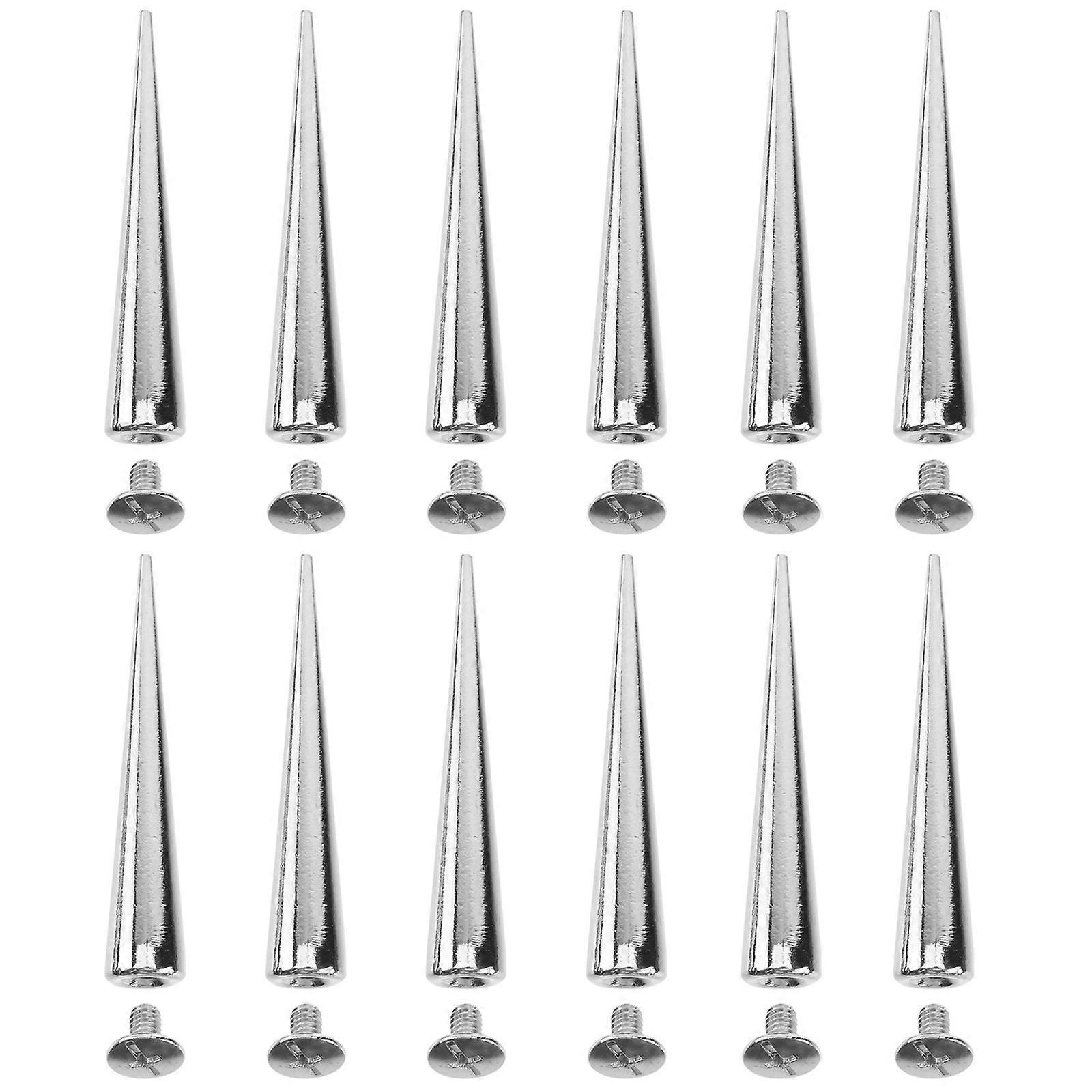 Decorative Punk Spikes Metal Rivets Diy Projects Silver Cone Studs 10Pcs