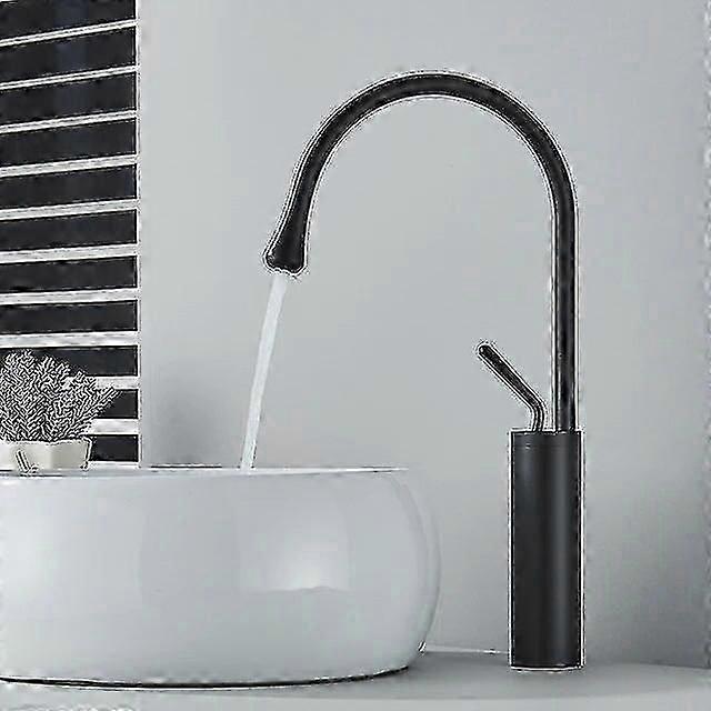 Robinet de lavabo moderne Brossé Or Noir Argent Robinet Pont Monté 360 Rotation Lavabo Évier Robinet Mélangeur Chaud & Froid Robinet En Laiton