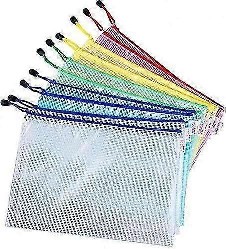 Document Organizer, Large Capacity Colorful Mesh Zipper Pouch For Travel Storage Bags, Reinforced Smooth Metal Zipper Ensures Secure Document Bag Use