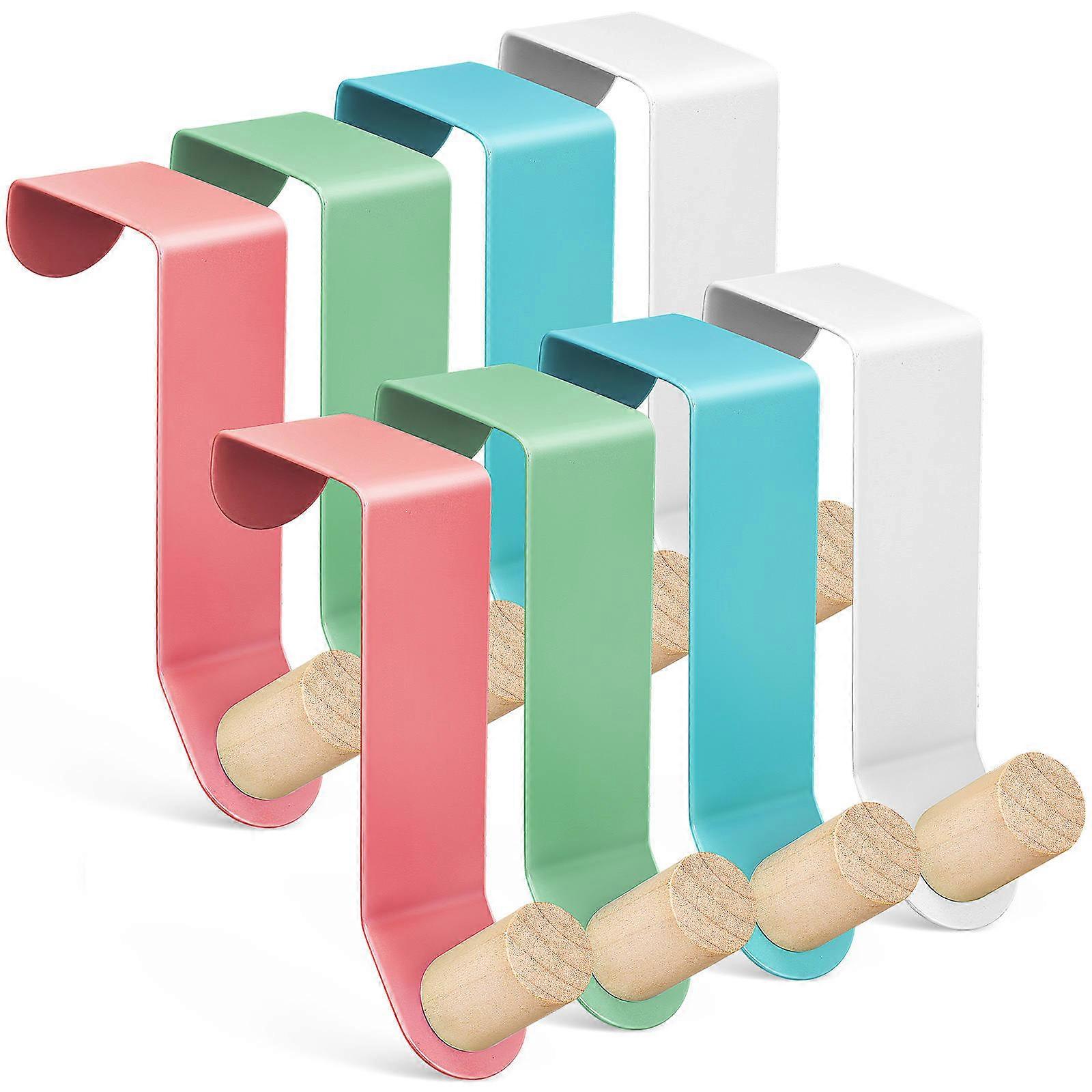 6 Pcs Over Door Hooks, Versatile Hangers for Clothes, Hats, Bags & Towels, No Drill, Easy Installation, Space Saving Design for Bathroom, Bedroom &