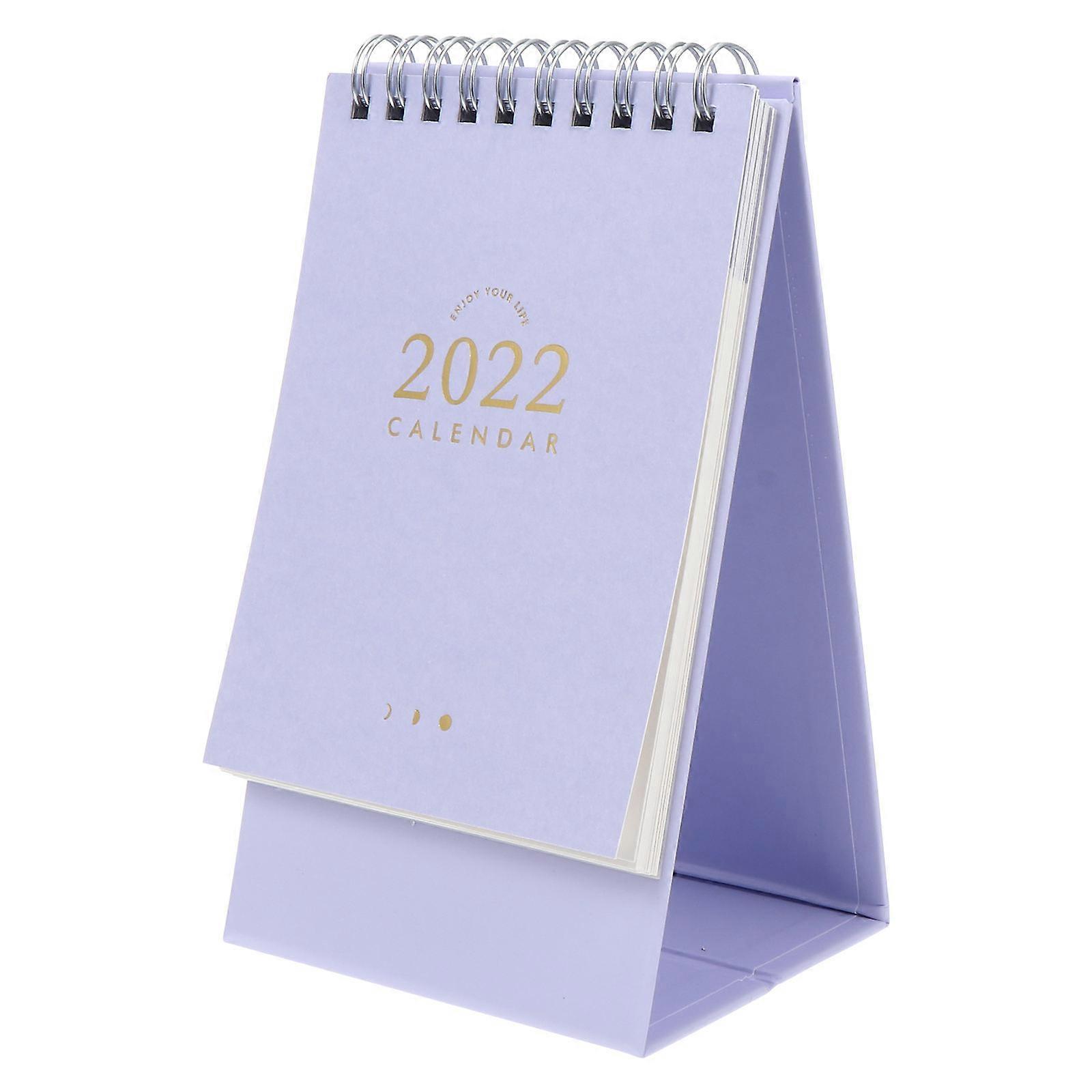 Creative Paper Calendar Planner Date Marking Home Use Purple 16X9.5X7CM 1Pack