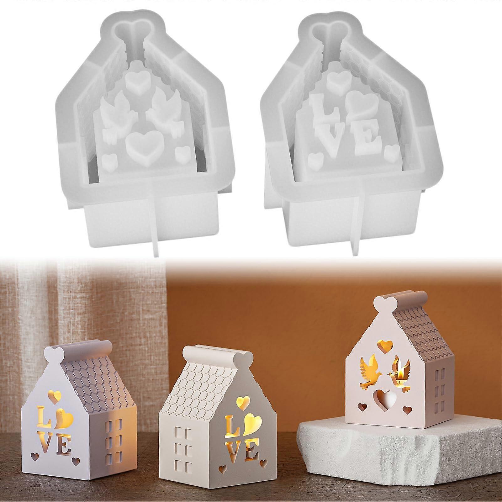 Silicone Mould House with Bird Pattern, Spring Casting Mould for Night Light