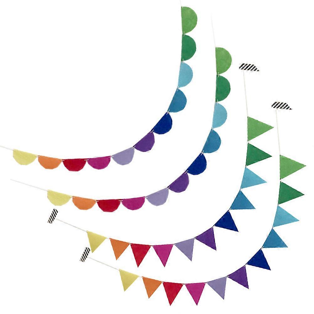 Triangle Banner Felt Banners Nordic Style Birthday Party 100X7cm Wall Decoration 4Pcs