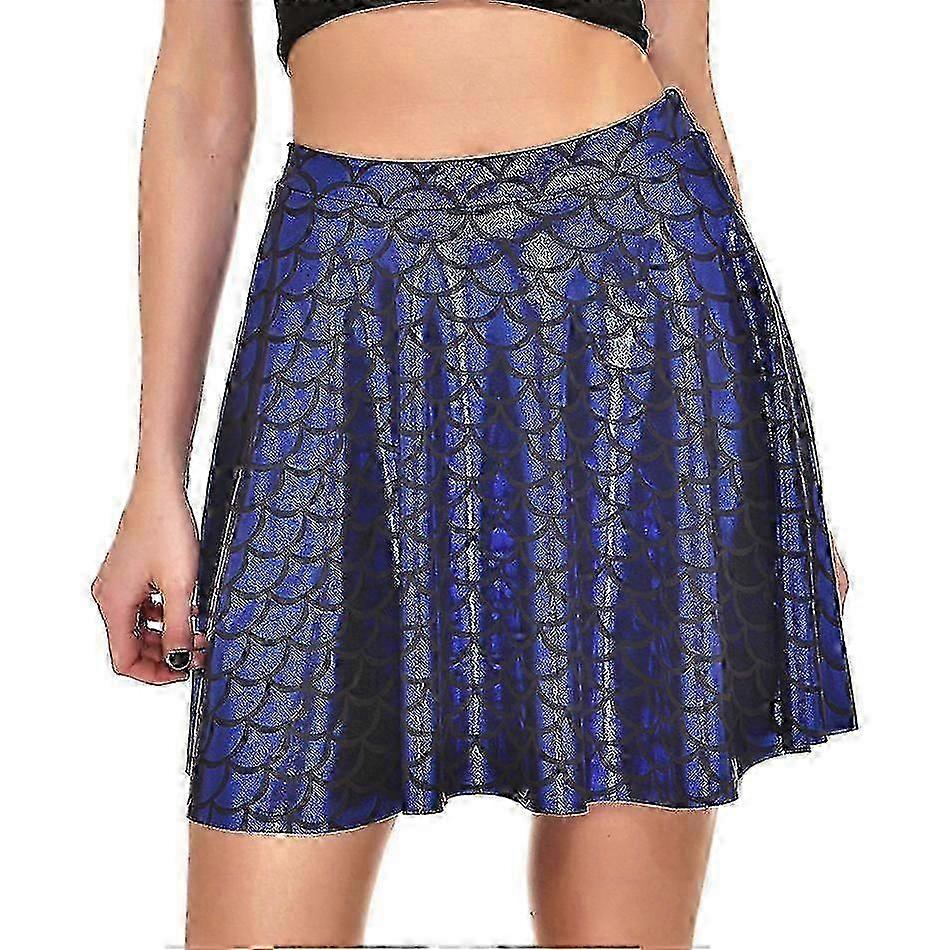Sparkly Flared Pleated Mini Skirt for Mermaid Theme