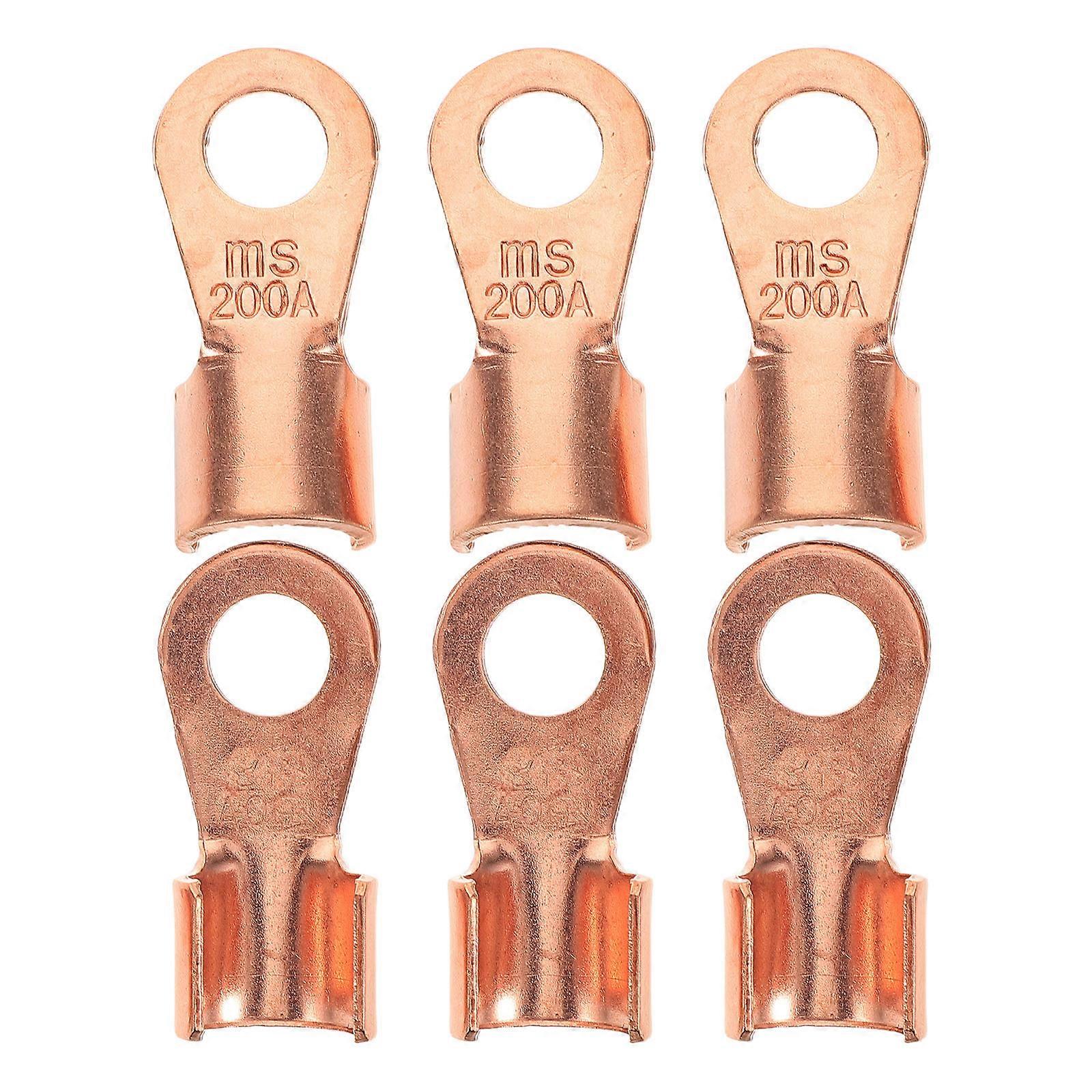 Copper Battery Cable Ends Crimp Terminals with 6Pcs Ring Wire Connectors