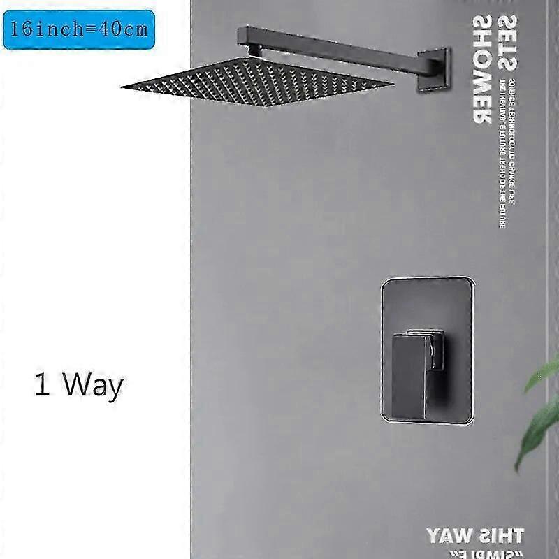 Matte Black Rain Shower Faucet with Concealed Ceiling Installation Hot Cold Mixer