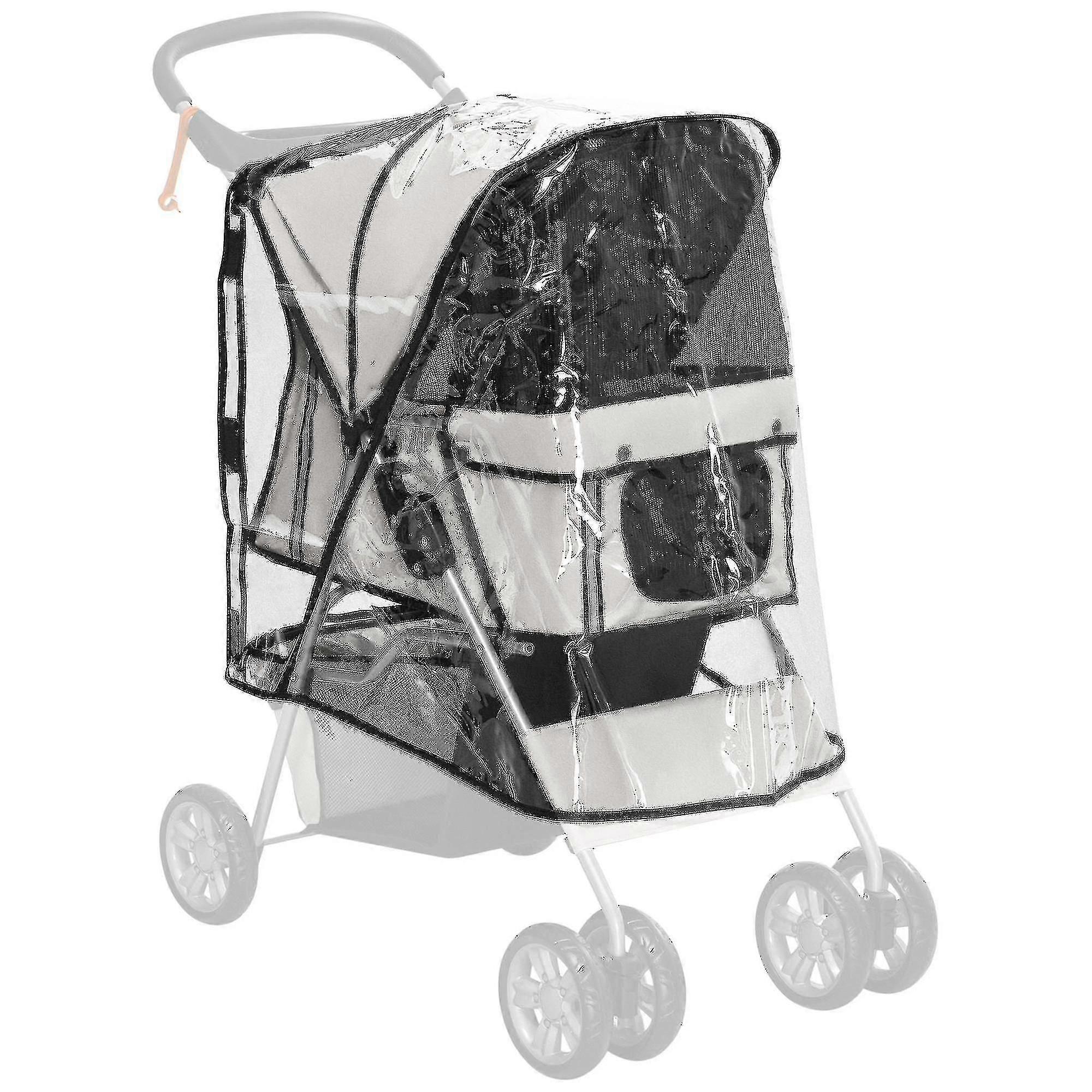 Pawhut Dog Stroller Rain Cover with Rear Entry for Dog Pram