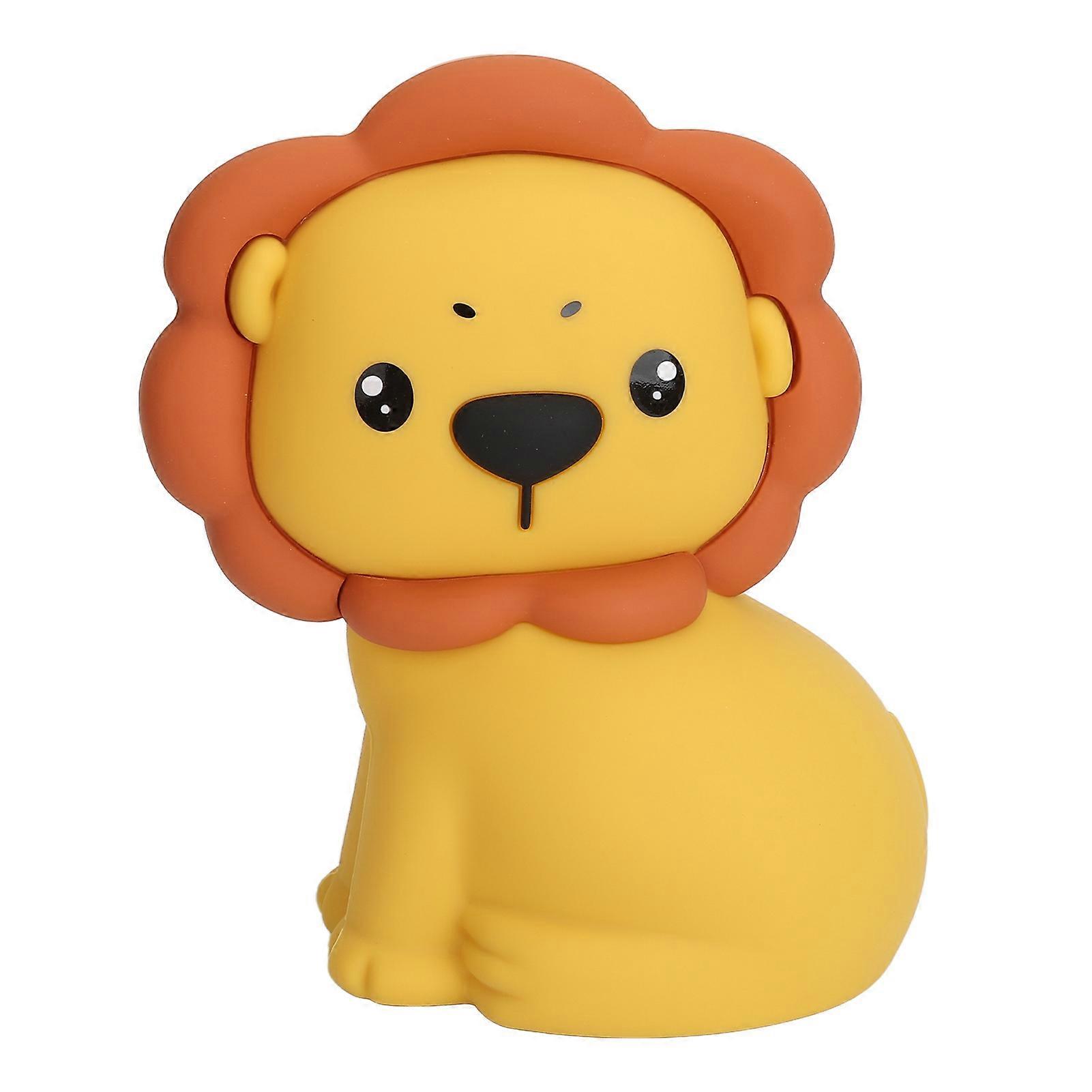 Cute Lion Night Light Color Adjustable Tap Control 1200mAh Rechargeable Silicone Cute Night Light for Bedroom Bedside