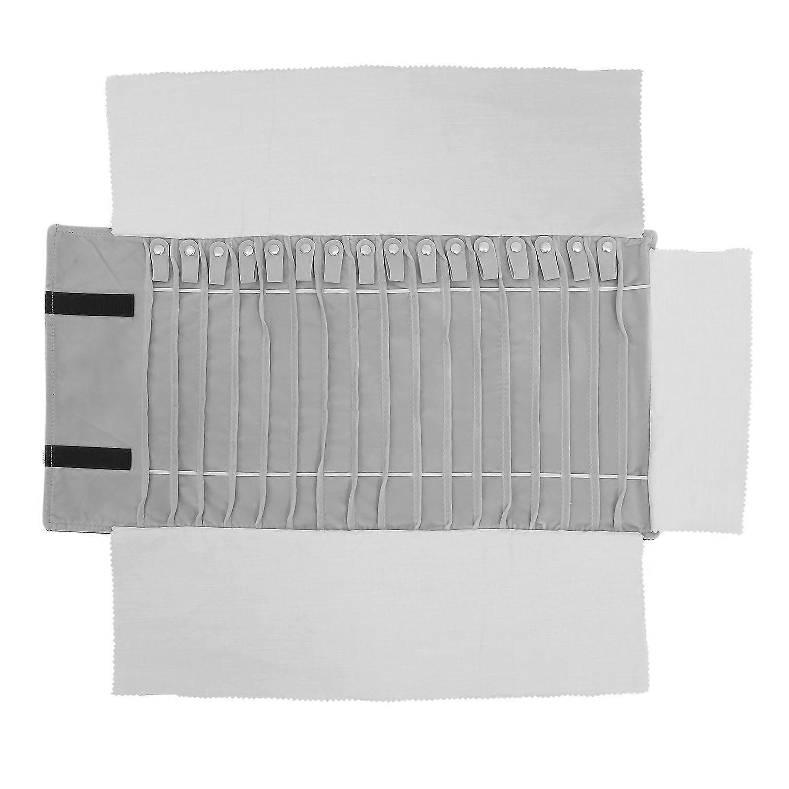 Foldable Jewellery Roll Made of Grey Flannel for Travel Storage