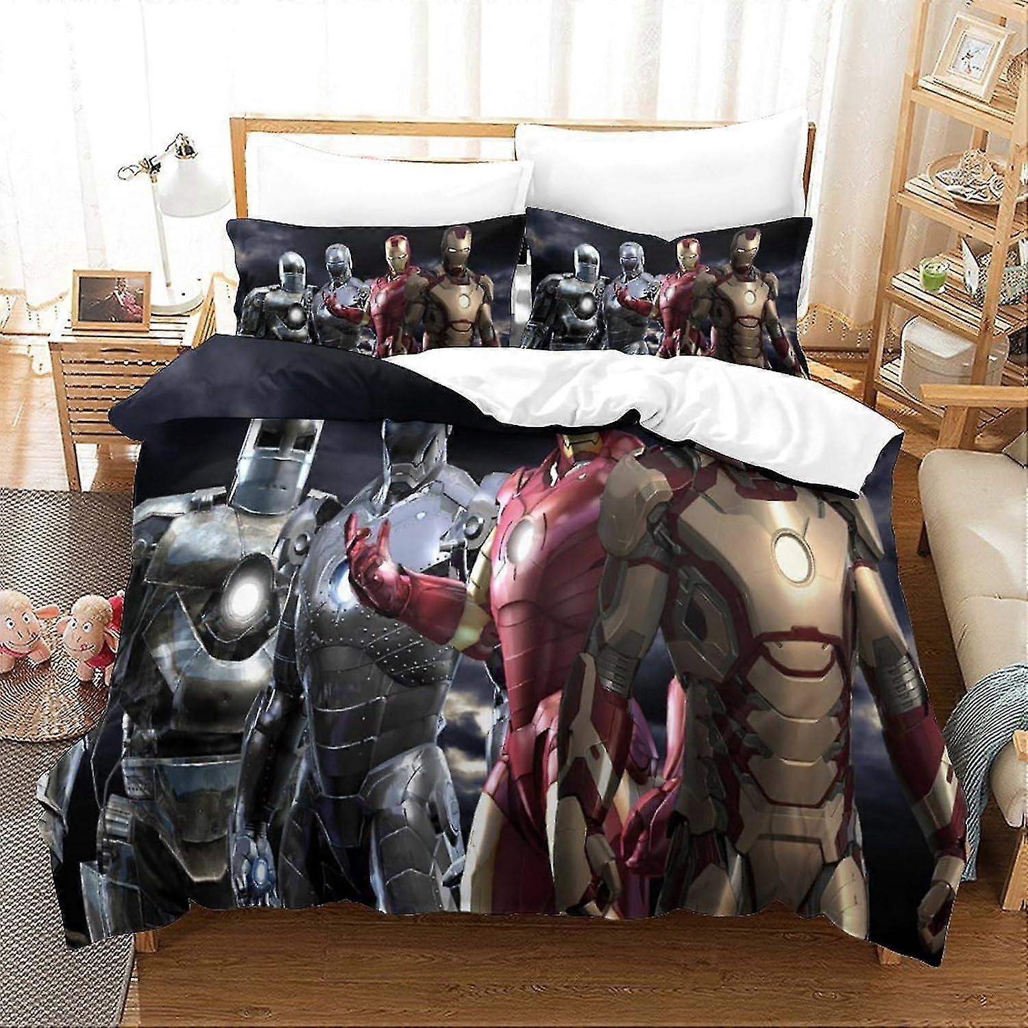 Conjunto de edredom com efeito de super-herói 3D para crianças e adultos com fronhas - adequado para várias marcas