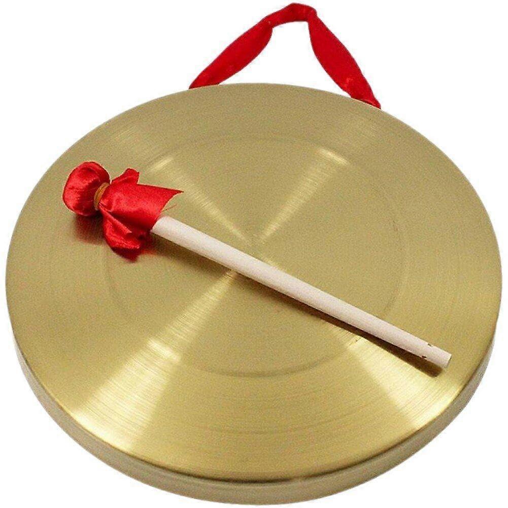 1 Piece Feng Shui Handgong with Beater Opera Percussion Instrument for Housewarming, Home Decoration and Orchestra (Gold)