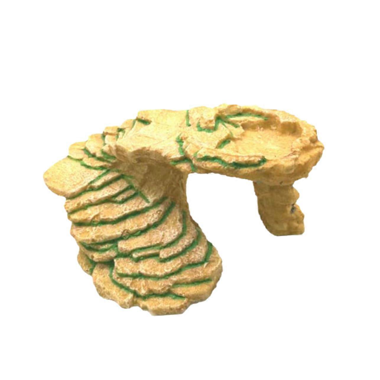 Turtle Basking Platform Eco-Friendly Resin Climbing Structure with Ramp Design for Aquariums and Terrariums